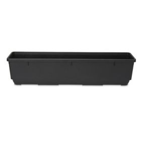 Verve Florus Black Plastic Bell Rectangular Trough (H)20cm (W)20cm