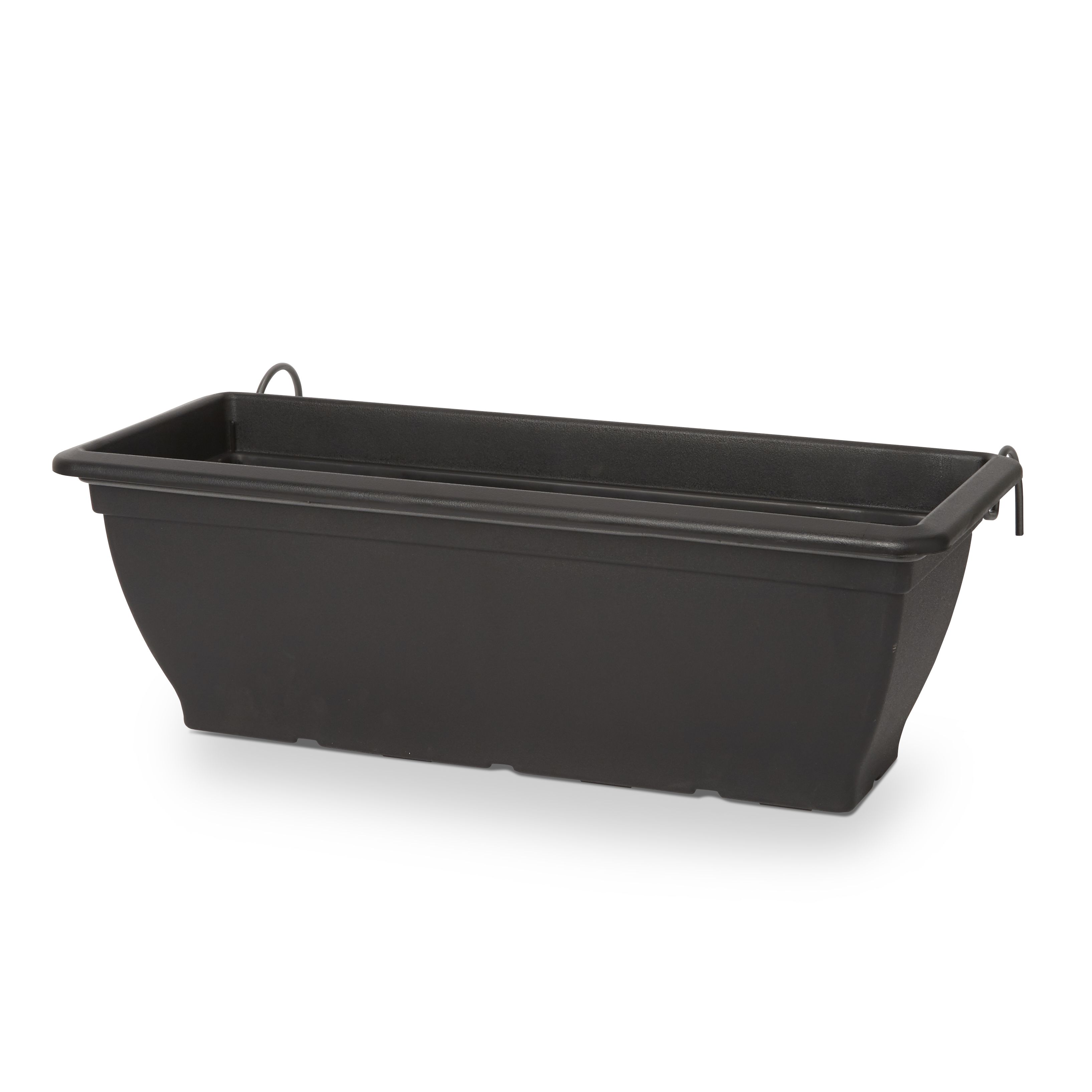 Verve Florus Rectangular Plastic Trough 15L (W)24.5cm- Black