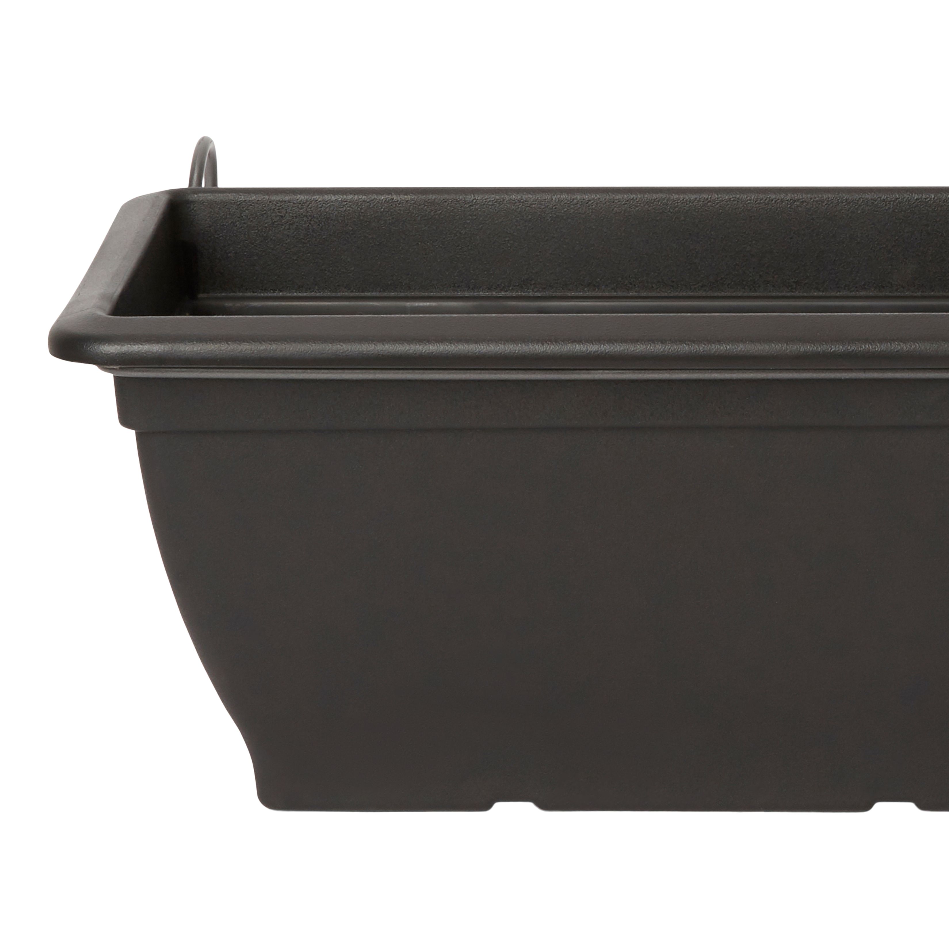 Verve Florus Rectangular Plastic Trough 15L (W)24.5cm- Black