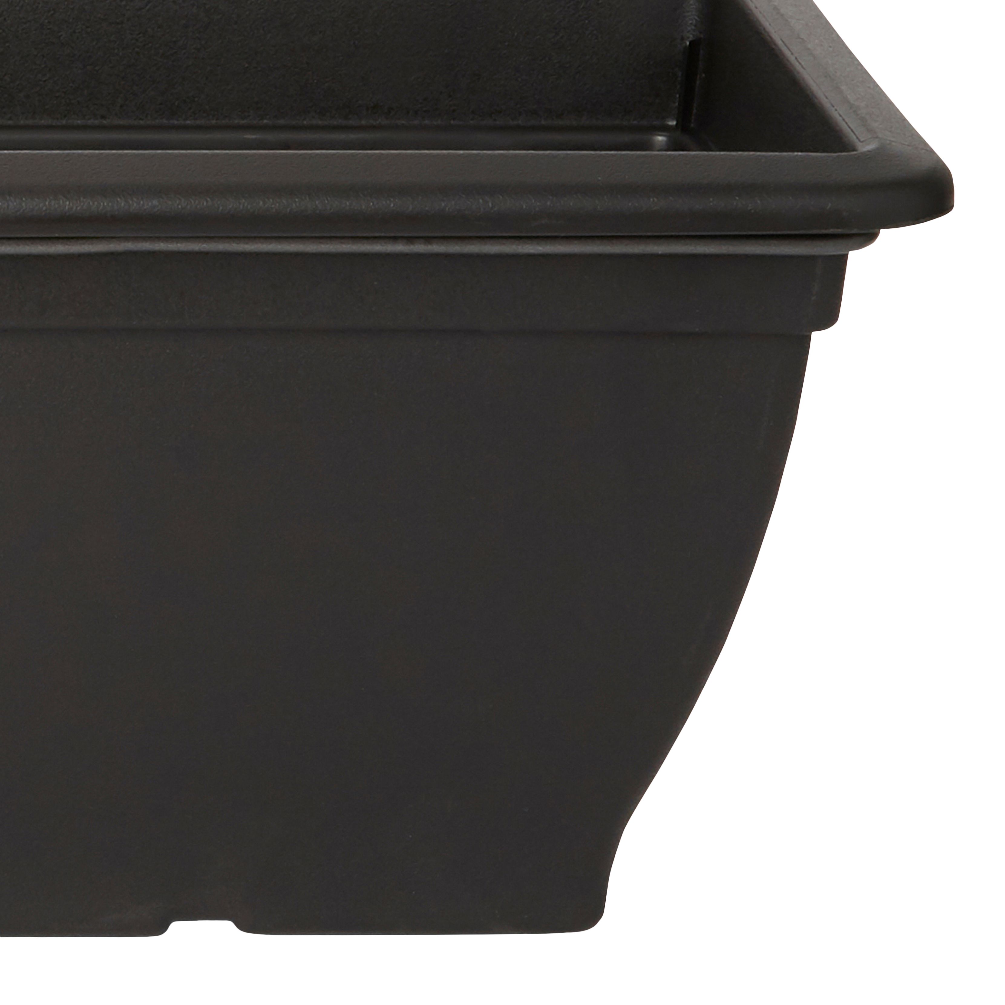 Verve Florus Rectangular Plastic Trough 15L (W)24.5cm- Black