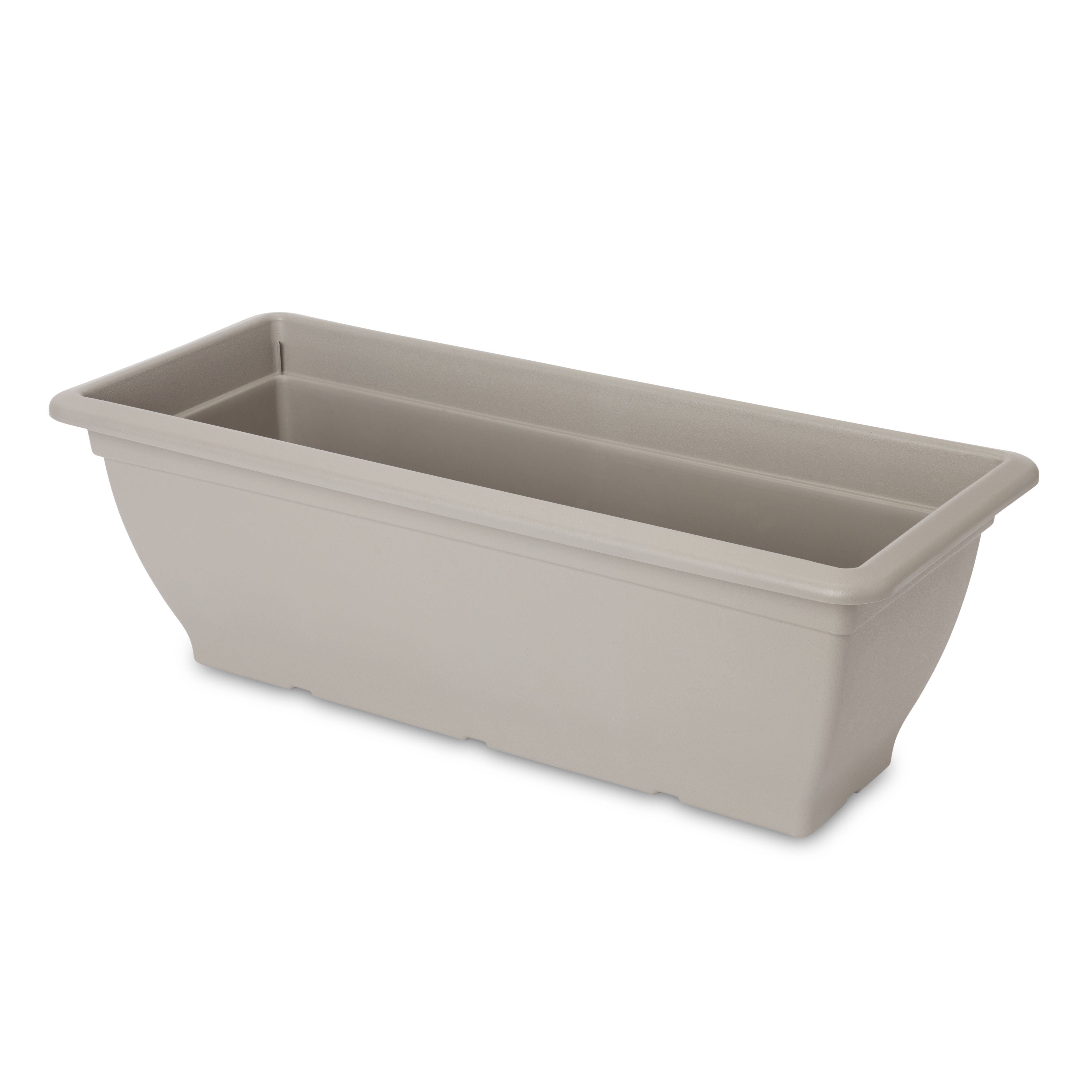 Verve Florus Rectangular Plastic Trough 15L (W)24.5cm- Taupe