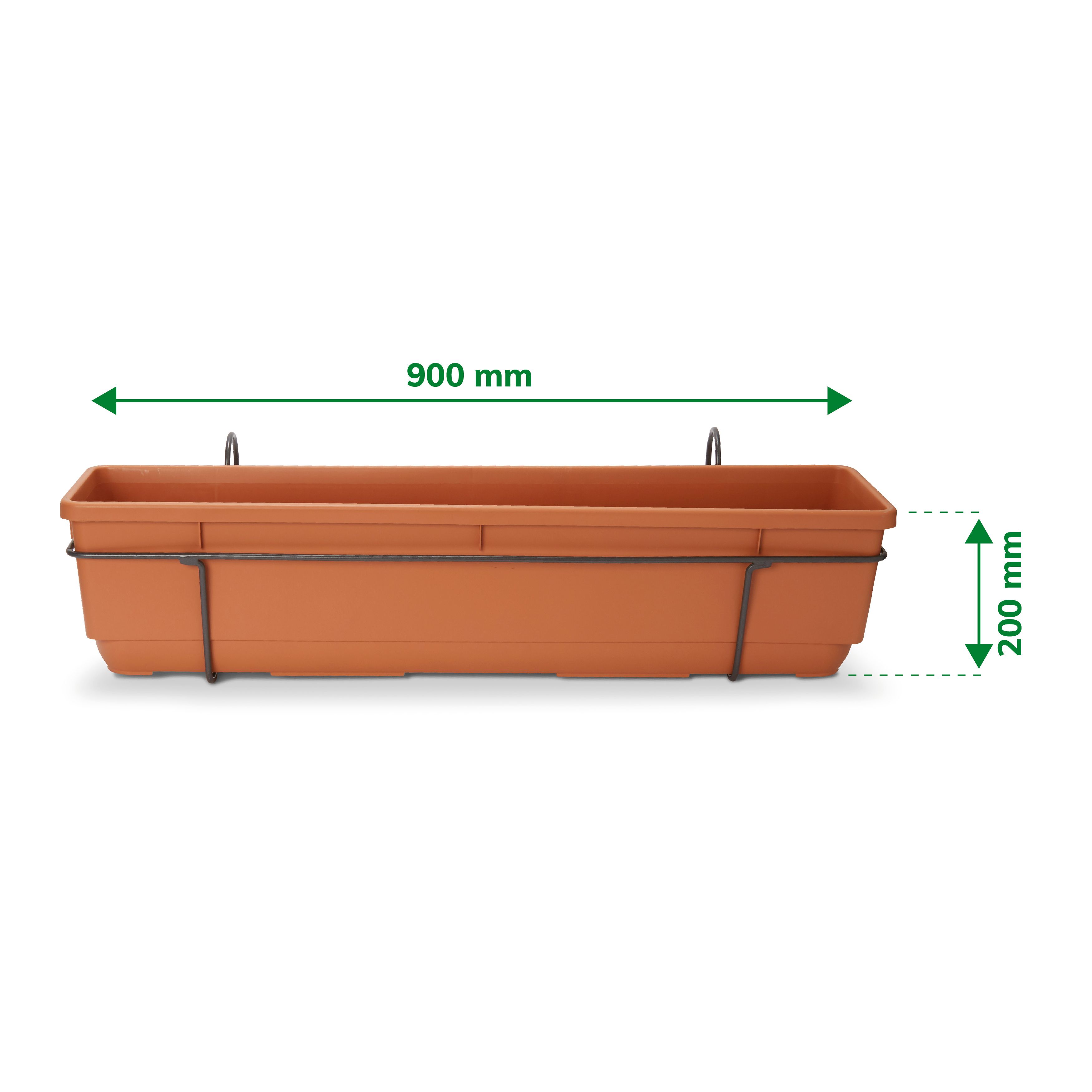 Verve Florus Rectangular Plastic Trough 17.8L (W)20cm- Brown