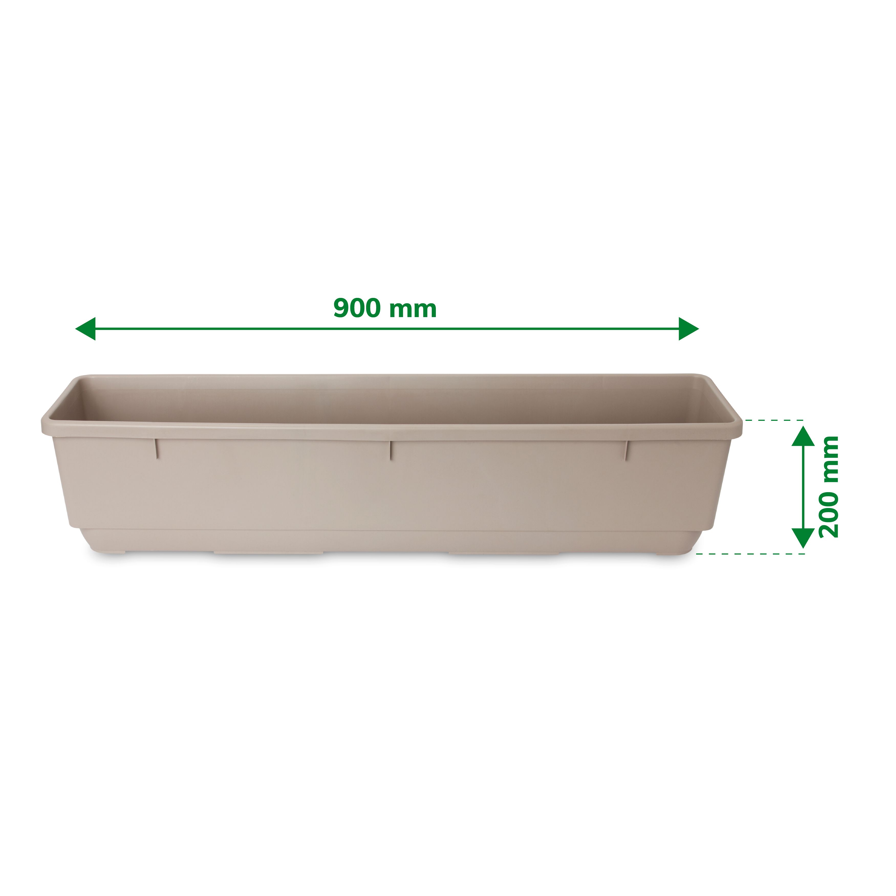 Verve Florus Taupe Plastic Bell Rectangular Trough (H)20cm (W)20cm