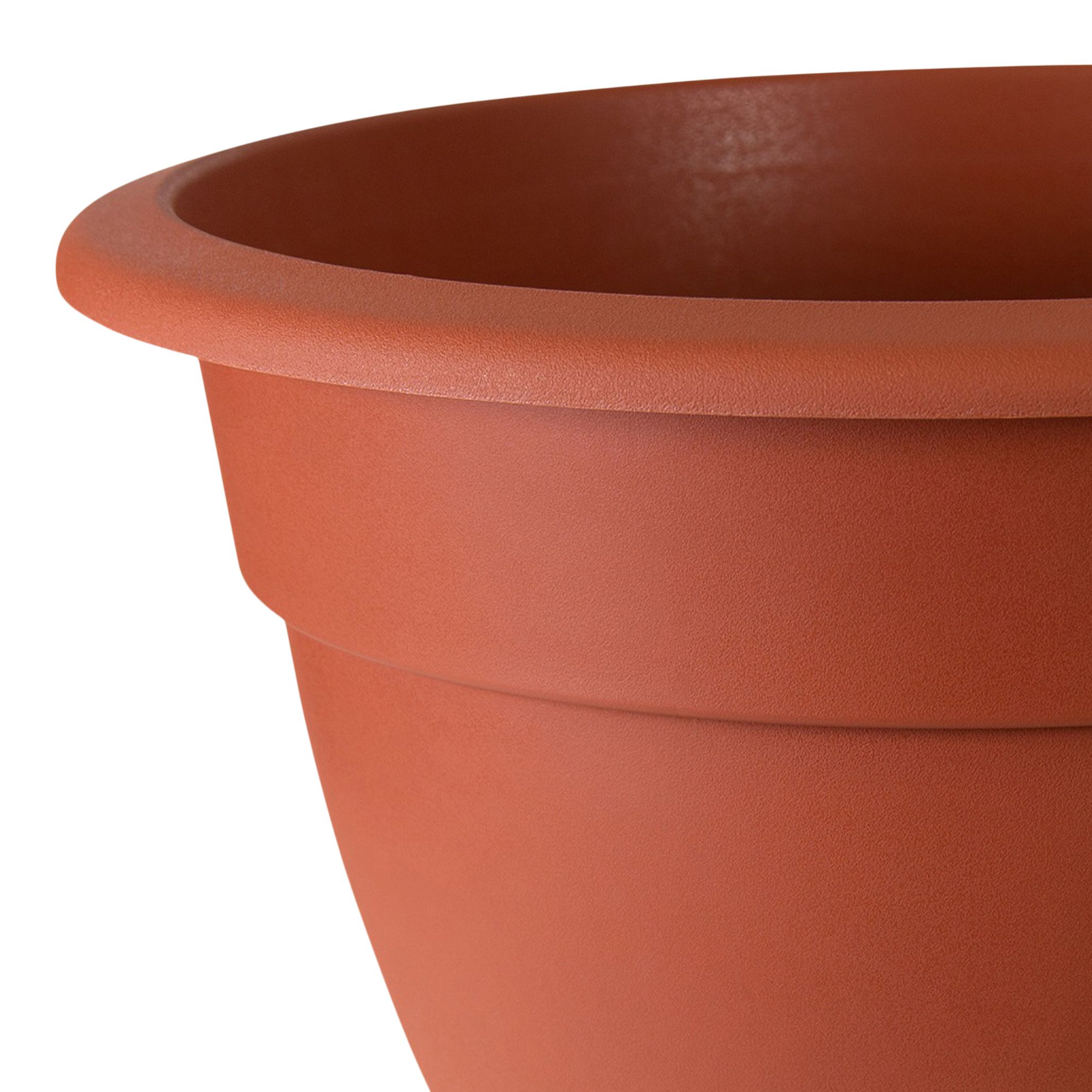 Verve Florus Terracotta Brown Bell Plastic Plant pot (Dia) 38cm, (H)28cm, 20.2L
