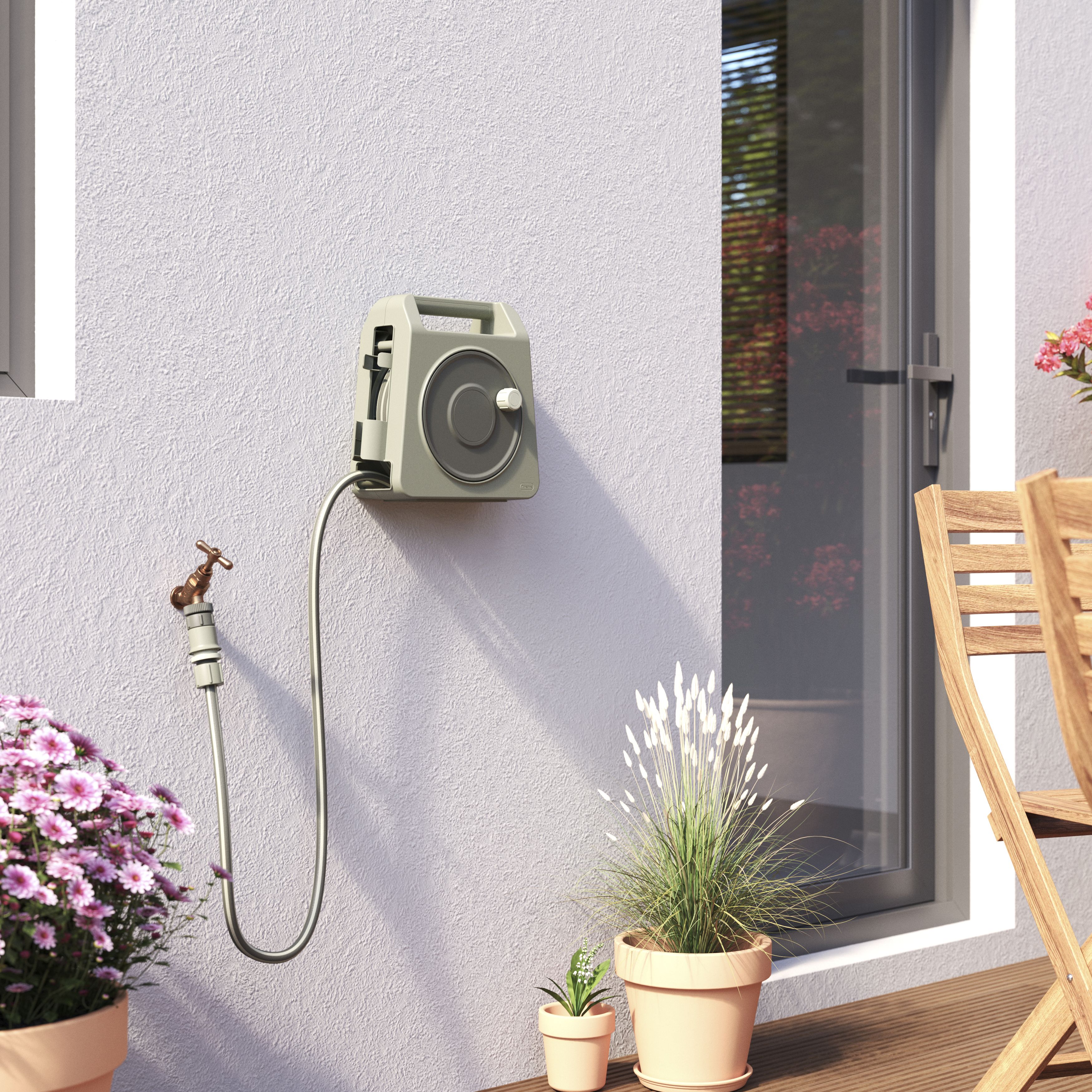Verve Freestanding Manual Hose reel set (L)10m