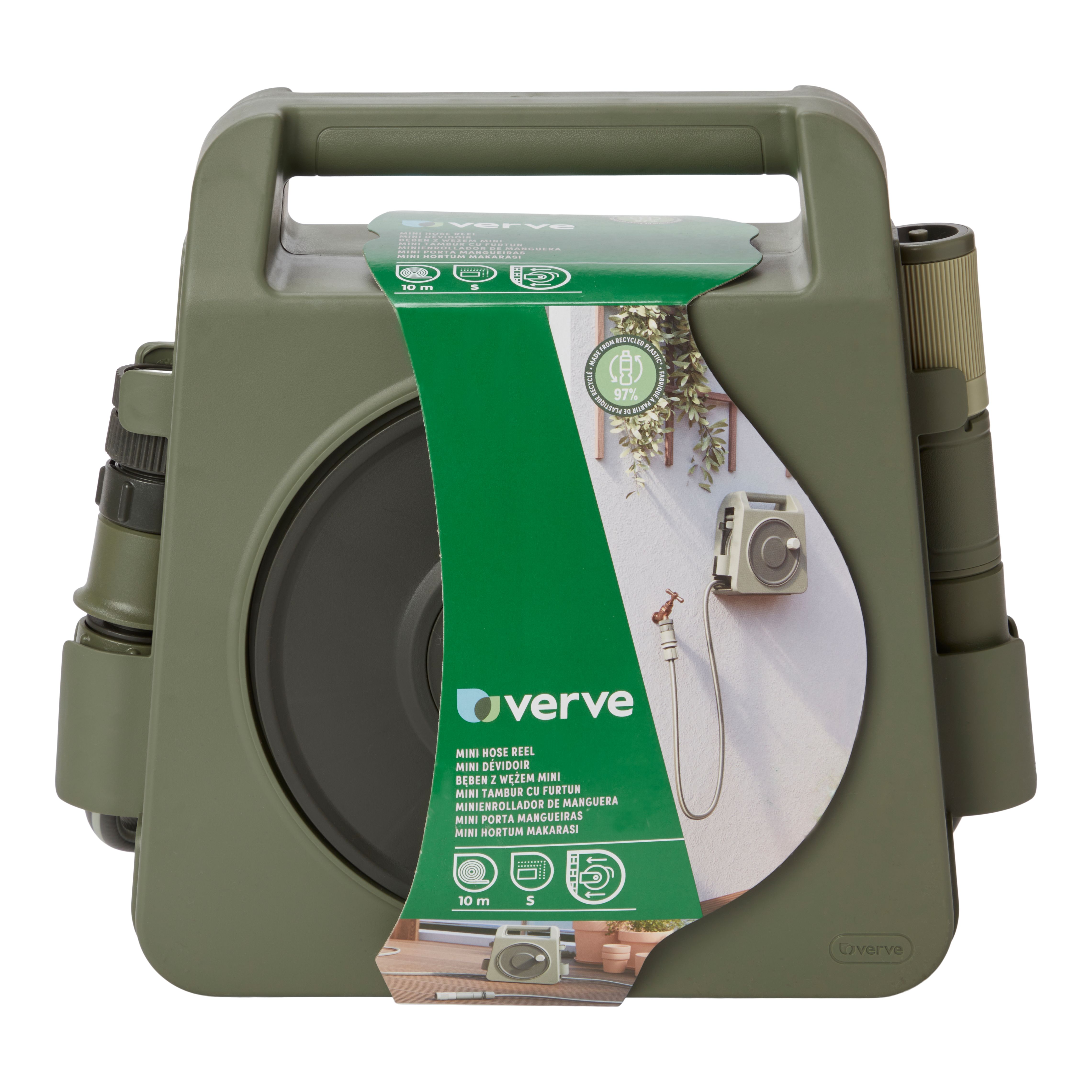 Verve Freestanding or wall-mounted Manual Hose reel & hose (L)10m - 6