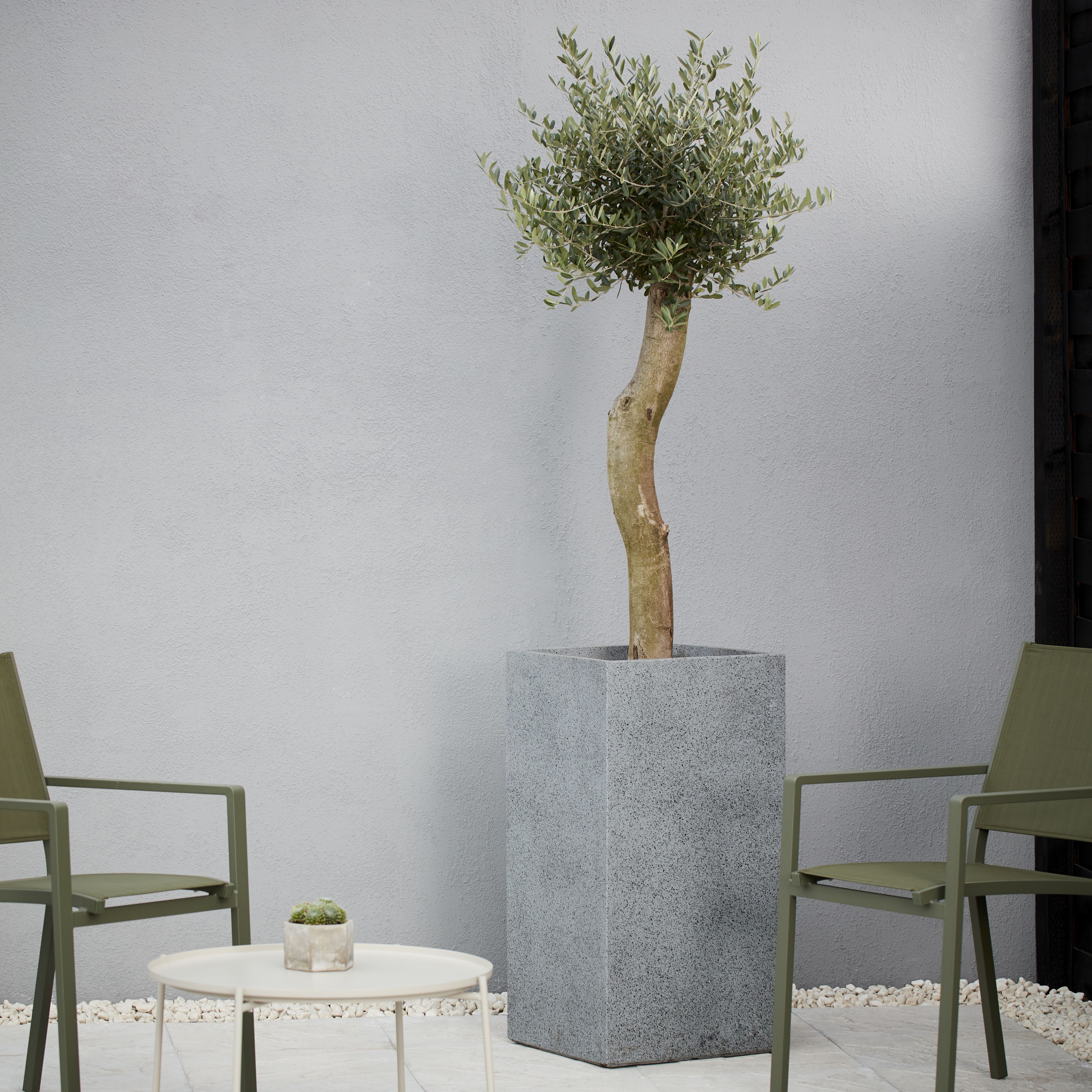 Verve Gray Square Planter (H)80cm (W)31cm
