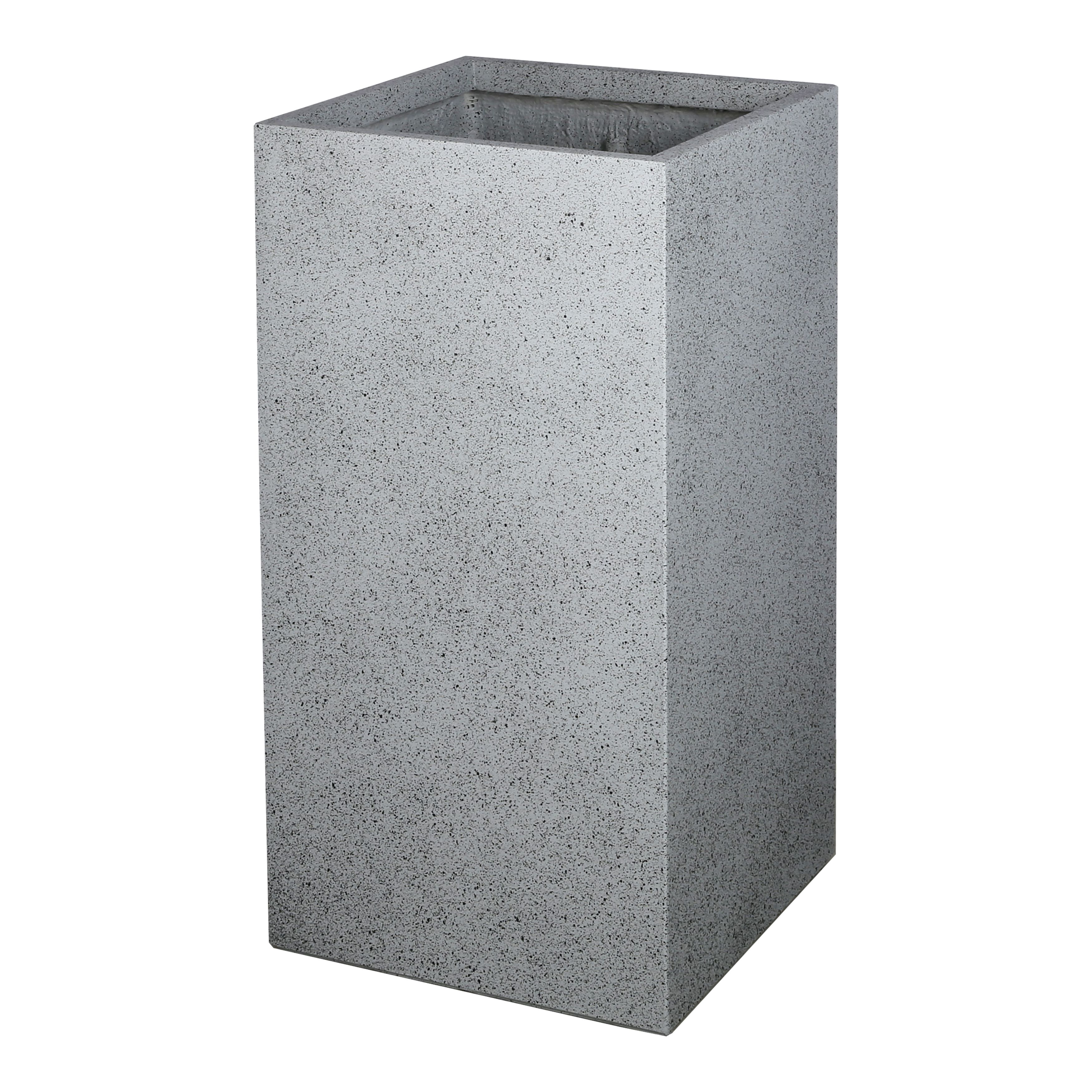 Verve Gray Square Planter (W) 31cm x (H) 80cm (H)80cm (W)31cm