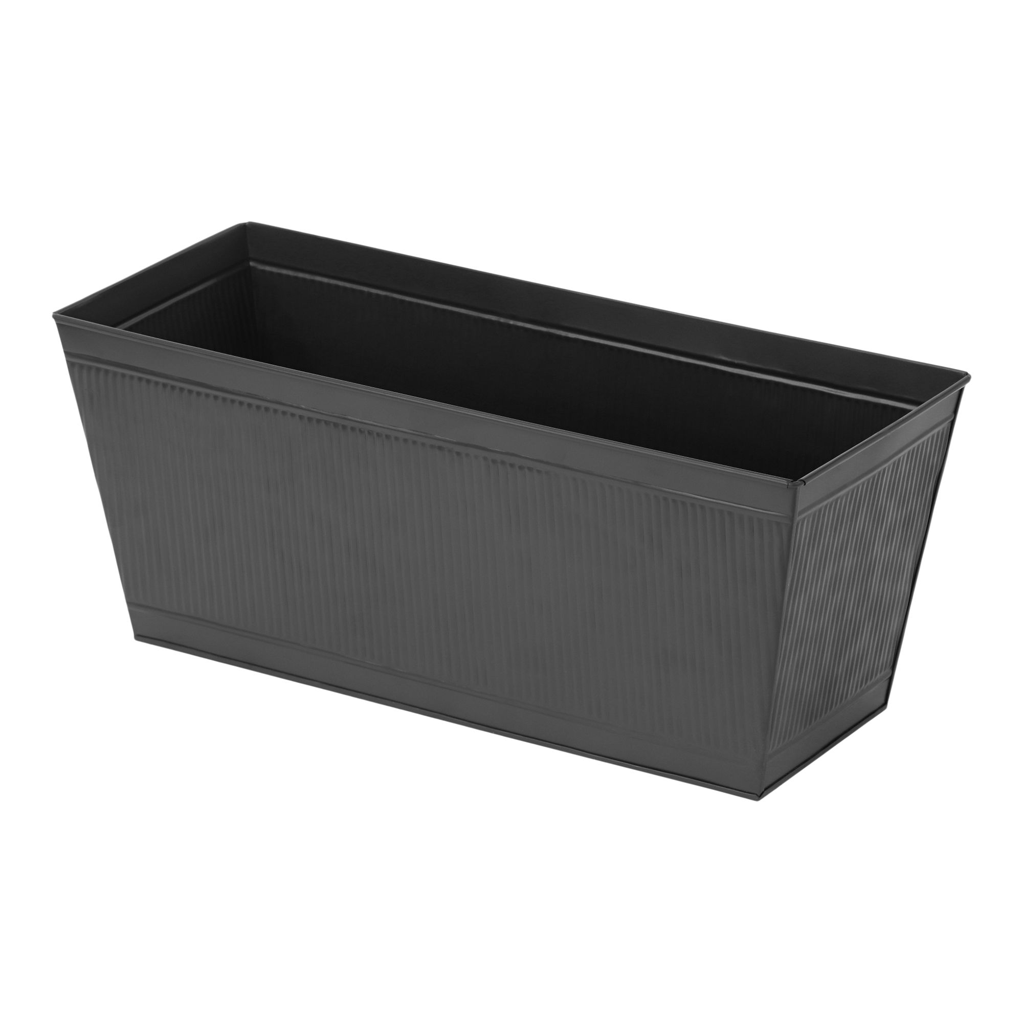 Verve Grey Metal Rectangular Planter (H)22cm (D)20cm