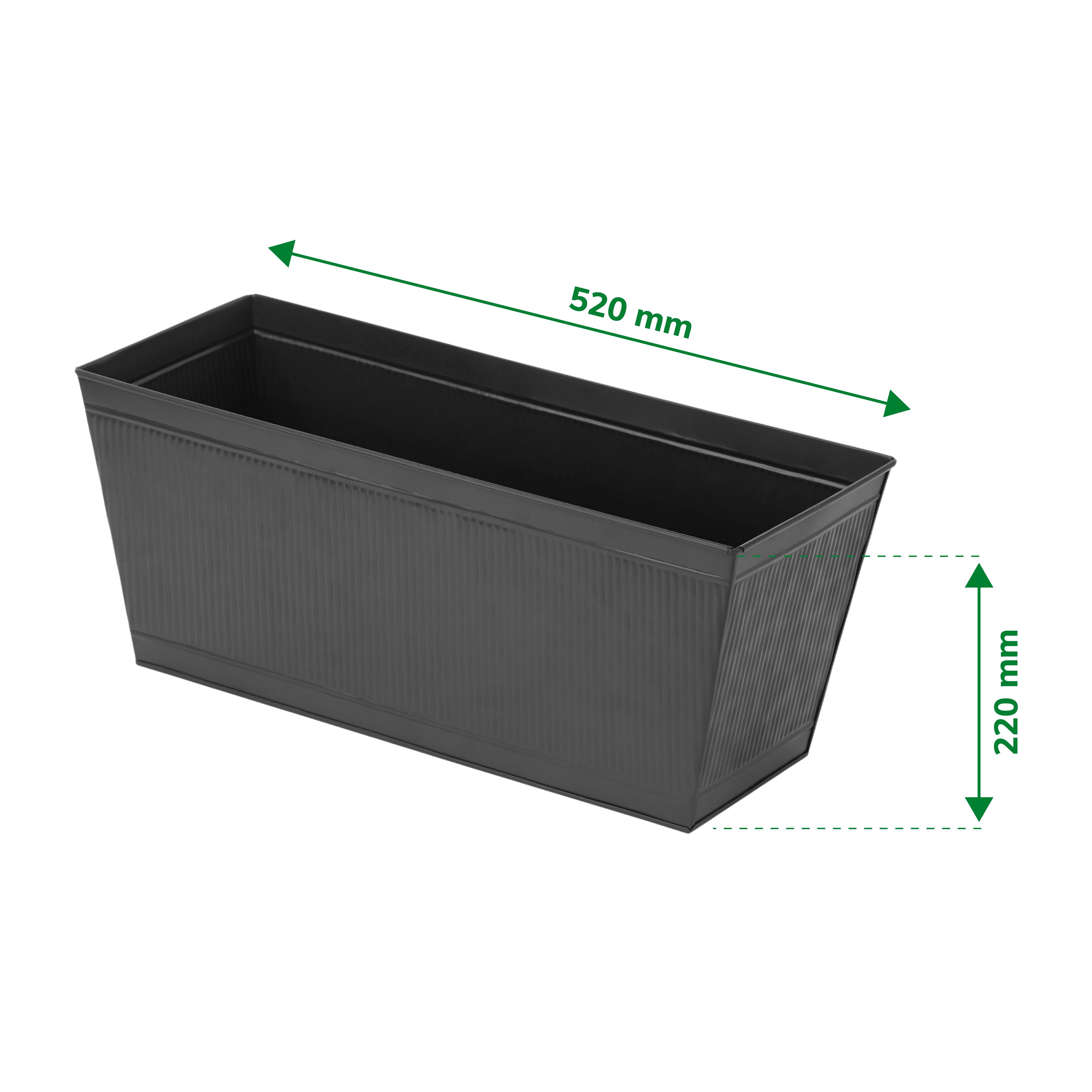 Verve Grey Metal Rectangular Planter (H)22cm (D)20cm
