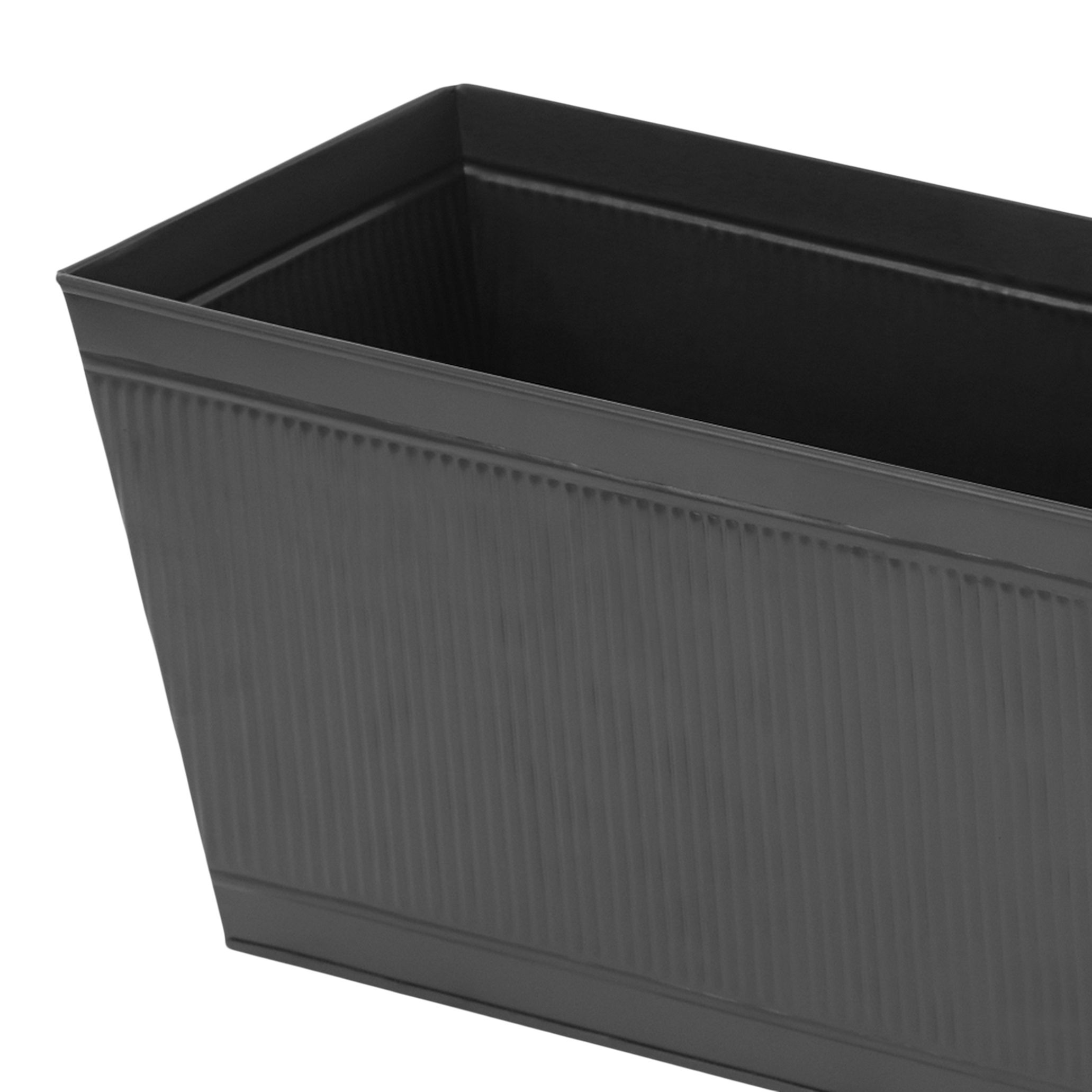 Verve Grey Metal Rectangular Planter (H)22cm (D)20cm