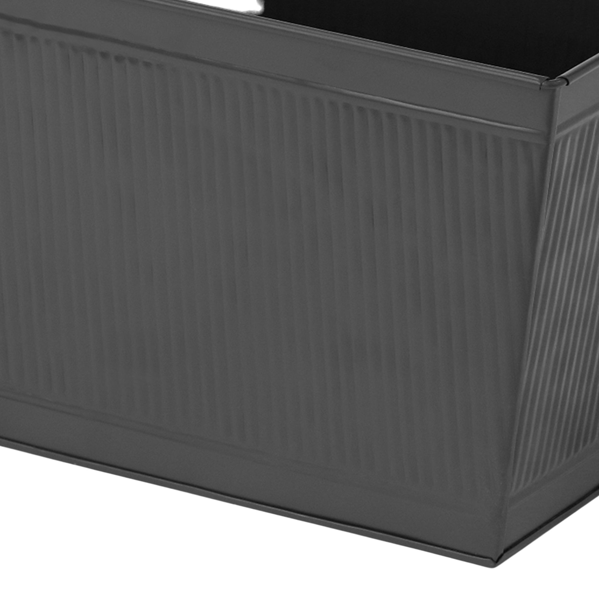 Verve Grey Metal Rectangular Planter (H)22cm (D)20cm