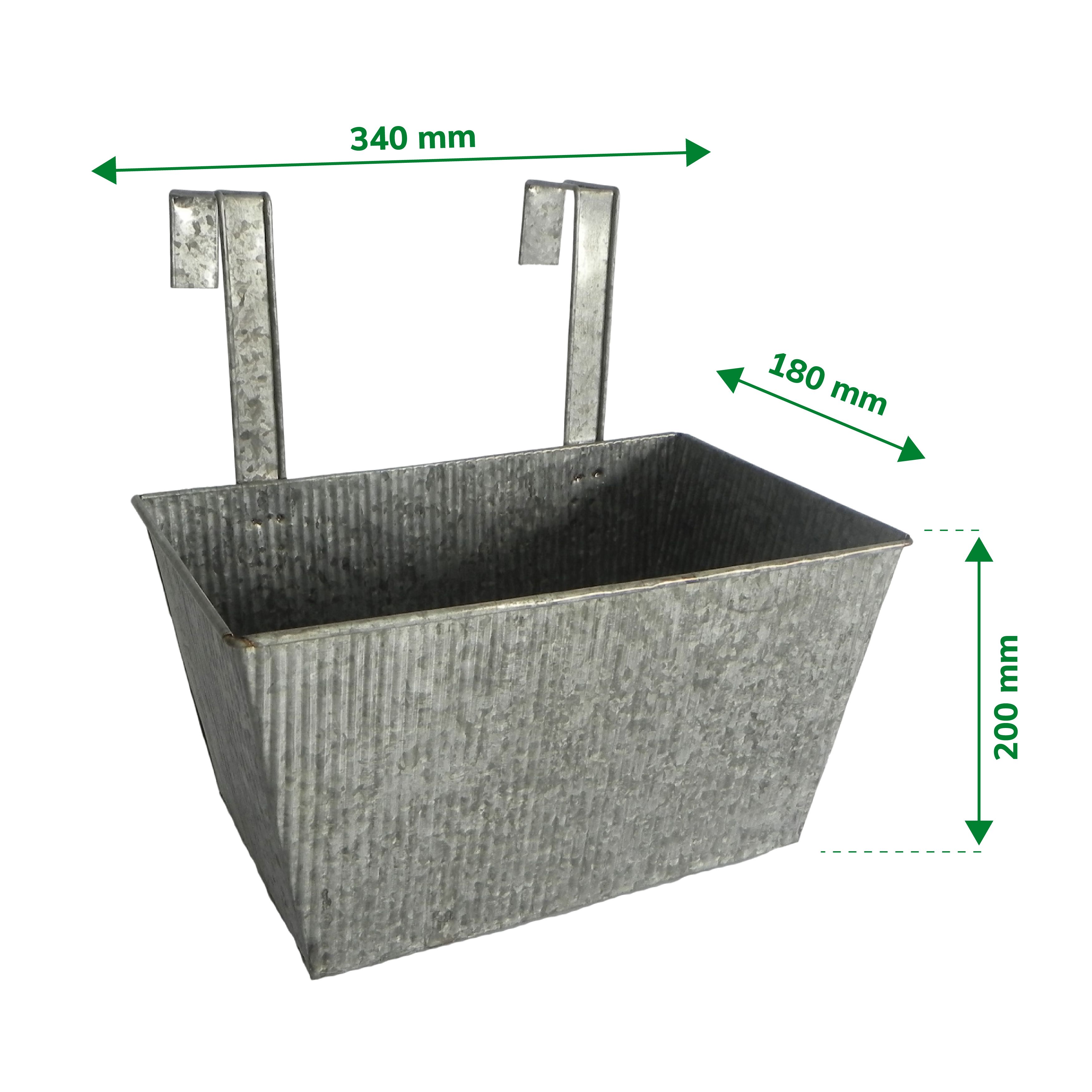 Verve Grey Metal Rectangular Trough (H)20cm (W)20cm (D)34cm