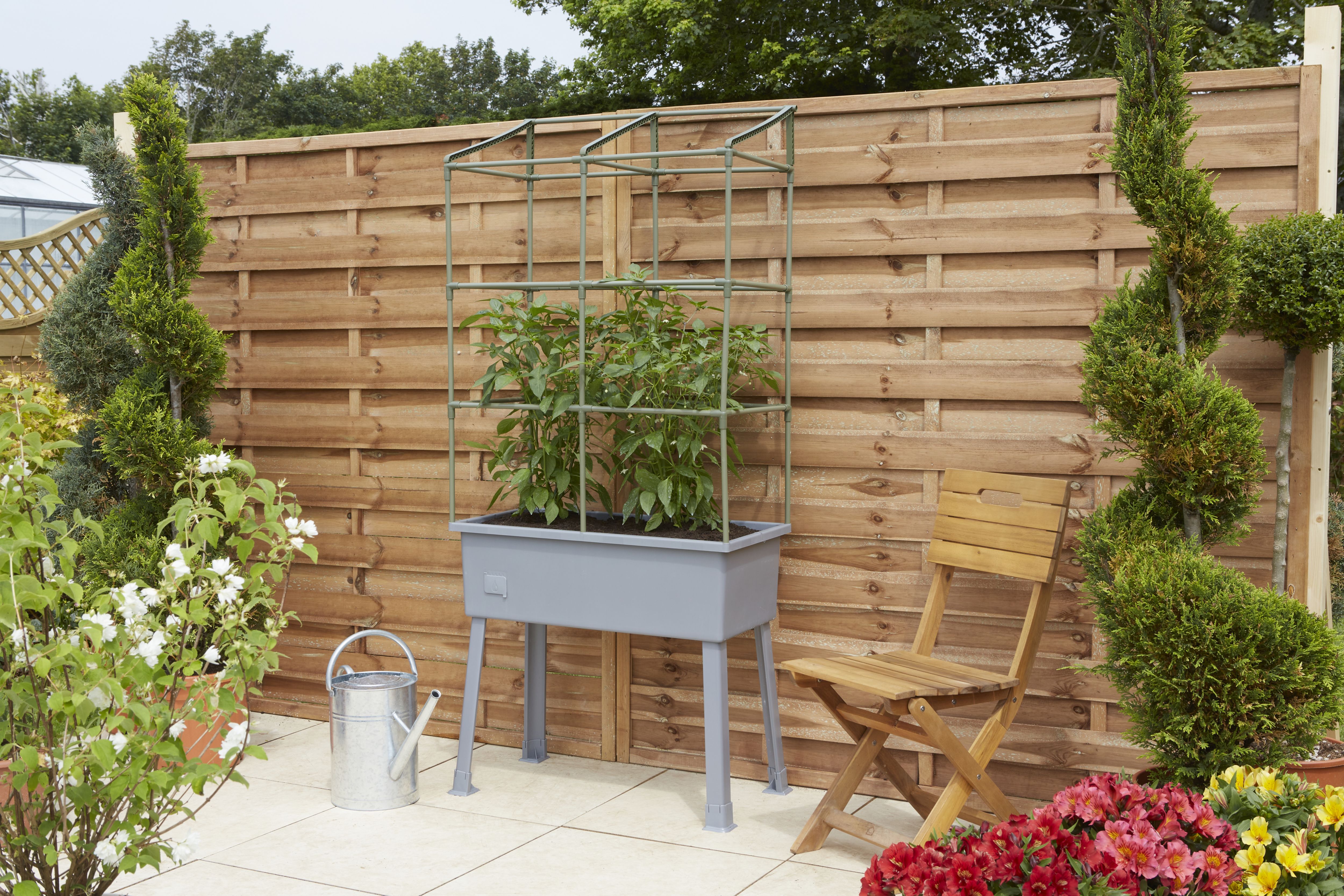 Verve Grey Rectangular Planter (H)180cm (W)40cm