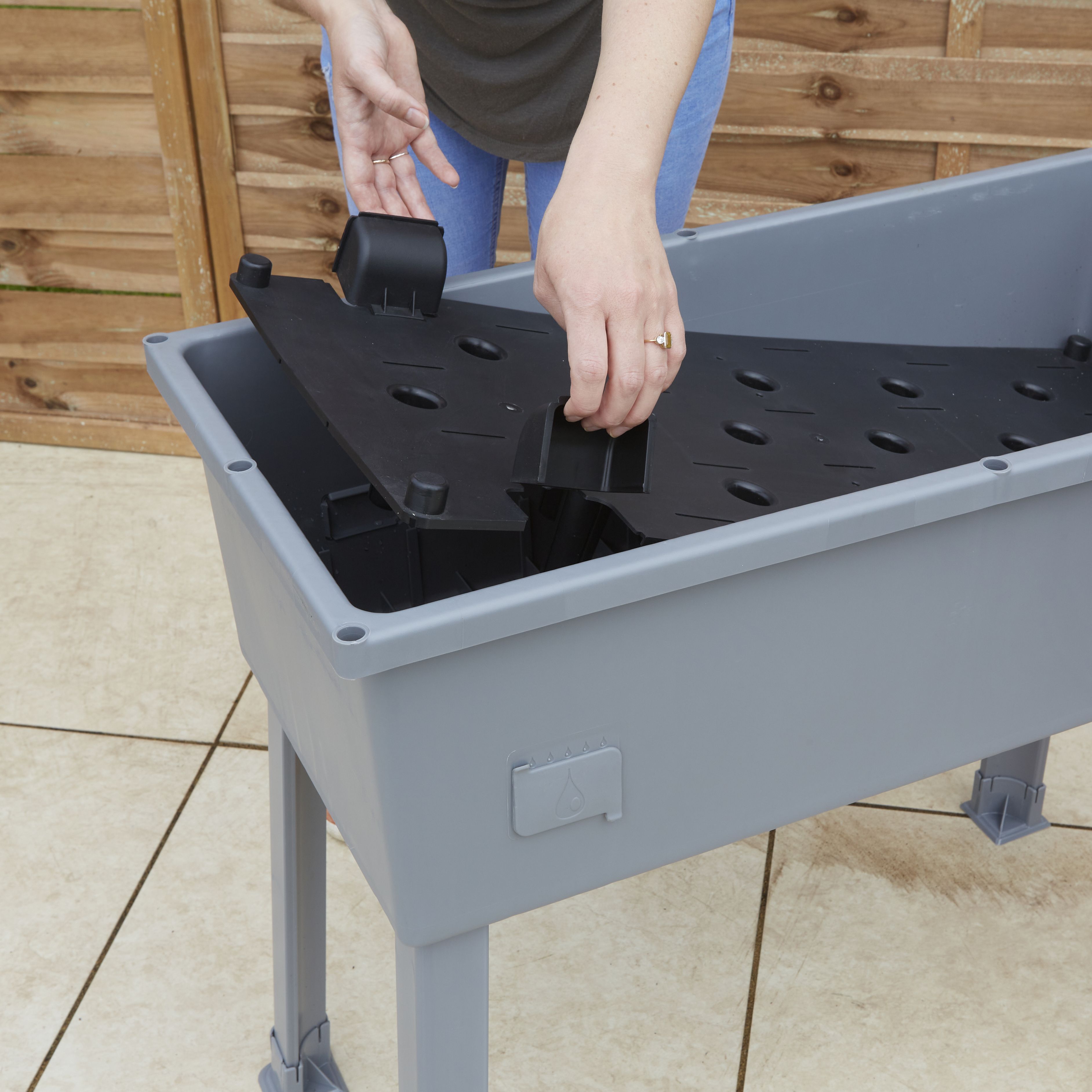 Verve Grey Rectangular Planter (H)180cm (W)40cm