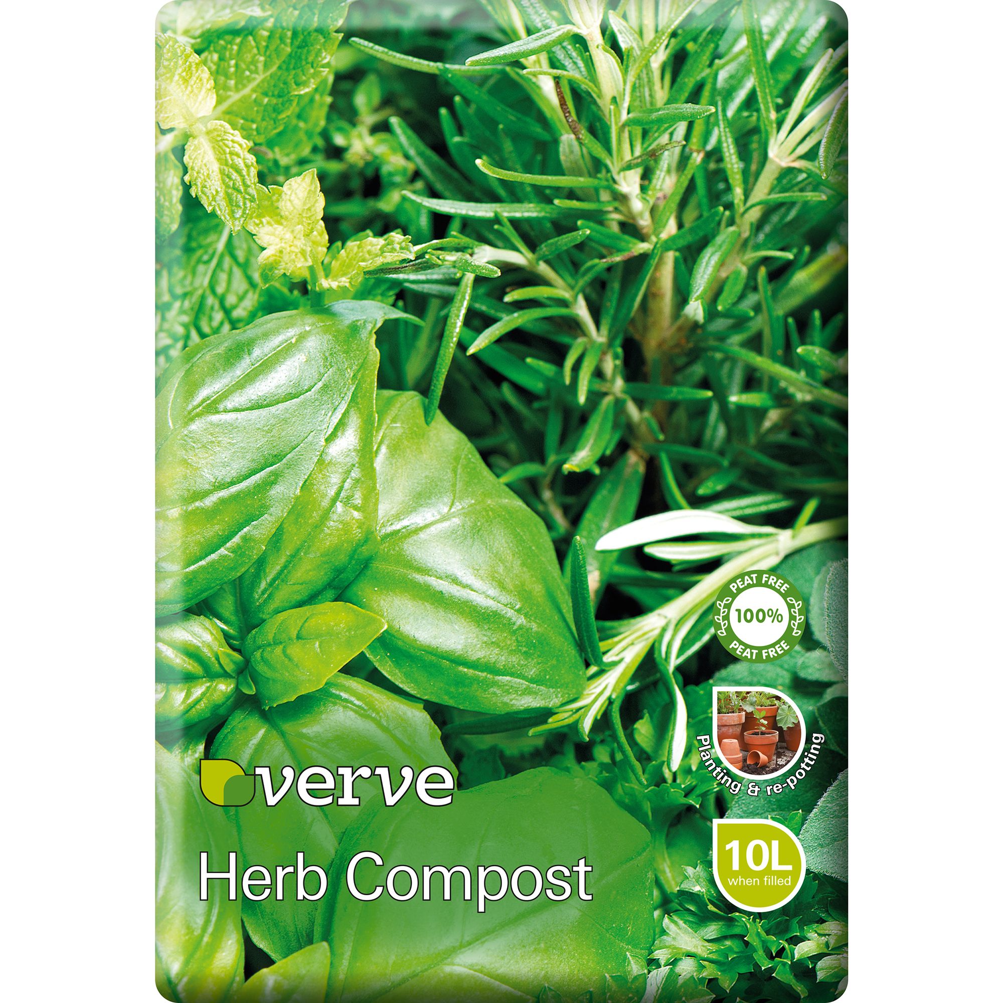 Verve Herb Pots, planters & hanging baskets Compost 10L Bag DIY at B&Q