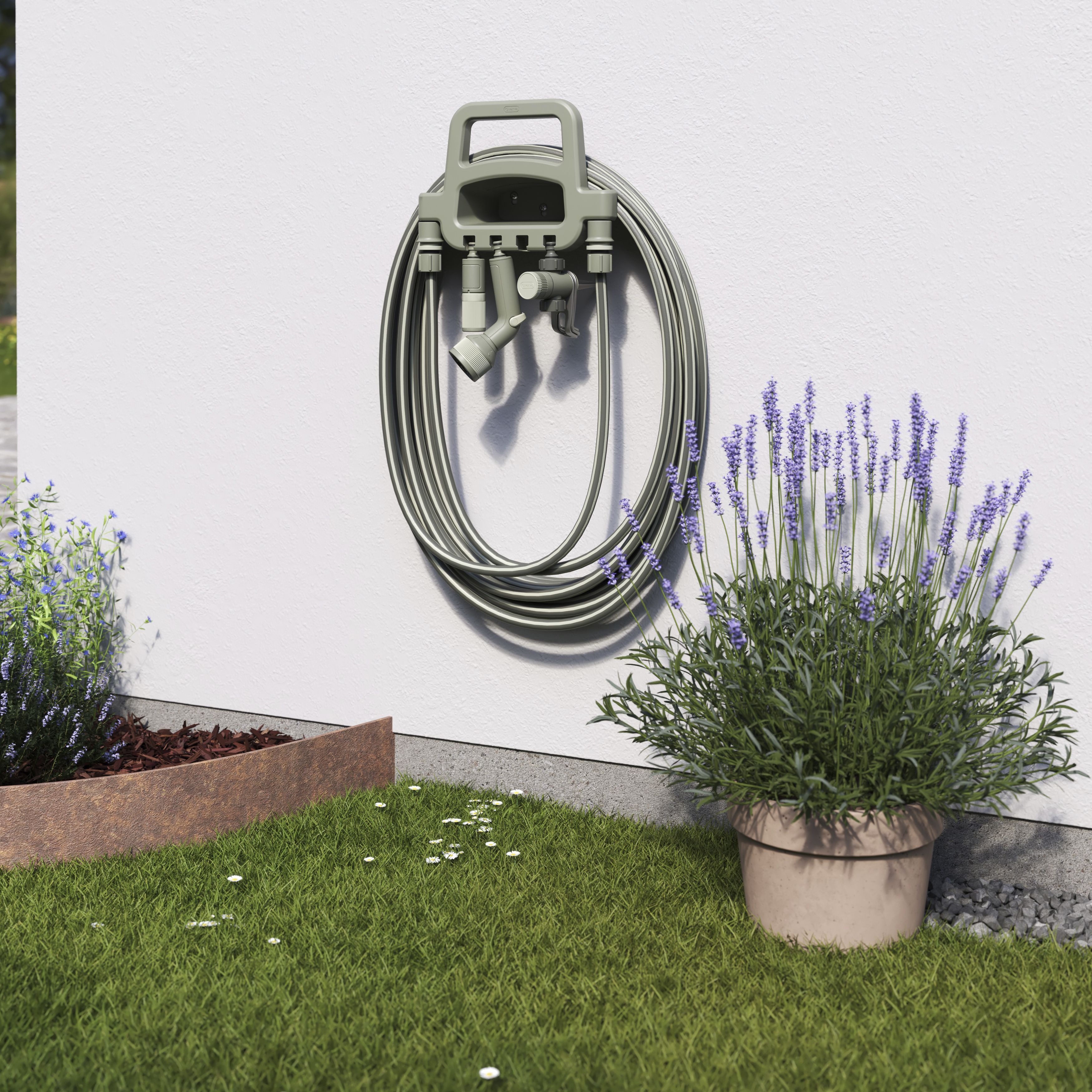 Garden Hose Reel Stand Frame 25m Water Pipe Hose Organizer Storage for 1/2  Hose