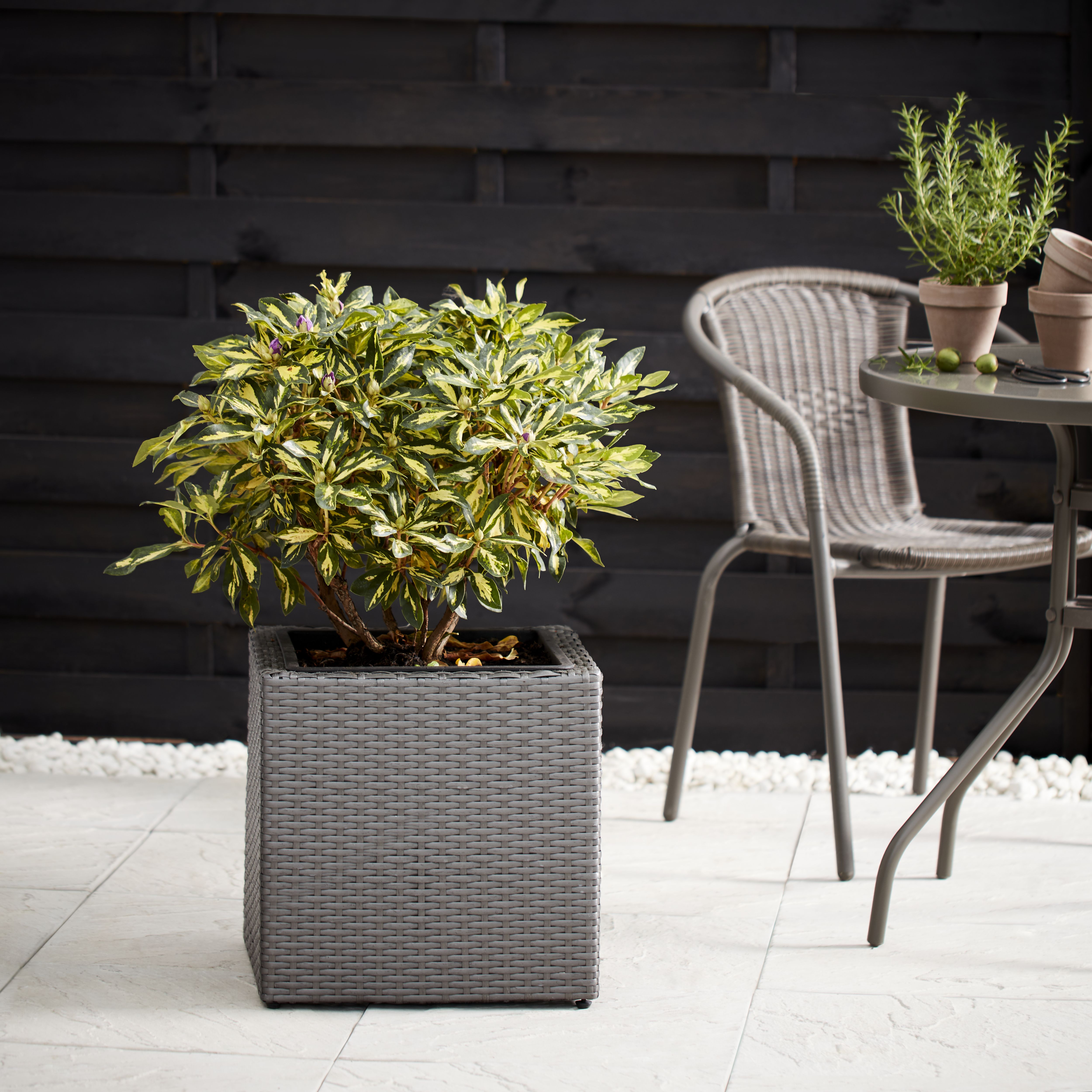 Verve IRAKLIA Grey Square Planter (H)40cm (W)40cm