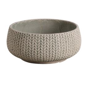 Verve Kulun Beige Knitted effect Fibreclay Circular Plant pot (Dia) 37cm, (H)16cm, 12.6L