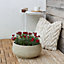 Verve Kulun Beige Knitted effect Fibreclay Circular Plant pot (Dia)37cm