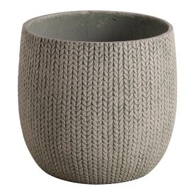 Verve Kulun Beige Knitted effect Fibreclay Circular Plant pot (Dia) 46cm, (H)42cm, 41L