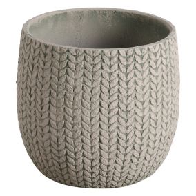 Verve Kulun Beige Knitted effect Fibreclay Round Plant pot (Dia)29cm