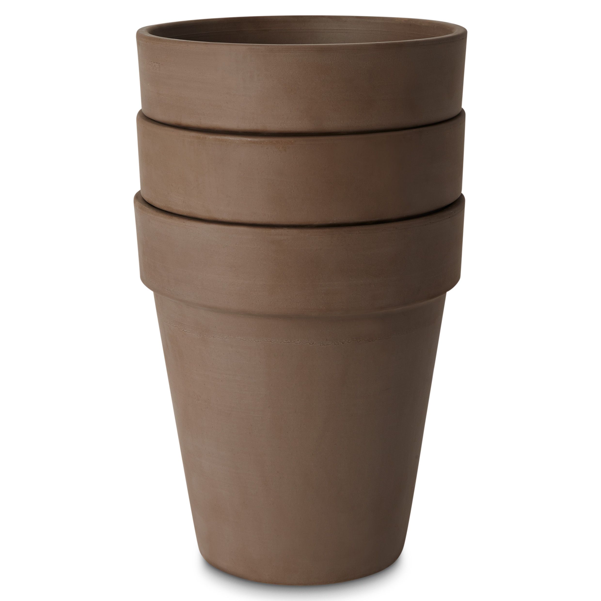 Verve Laleh Brown Terracotta Circular Plant pot (Dia) 27.3cm, (H)24.4cm, 9L