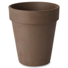 Verve Laleh Brown Terracotta Plant pot (Dia) 27.3cm, (H)24.4cm, 9L