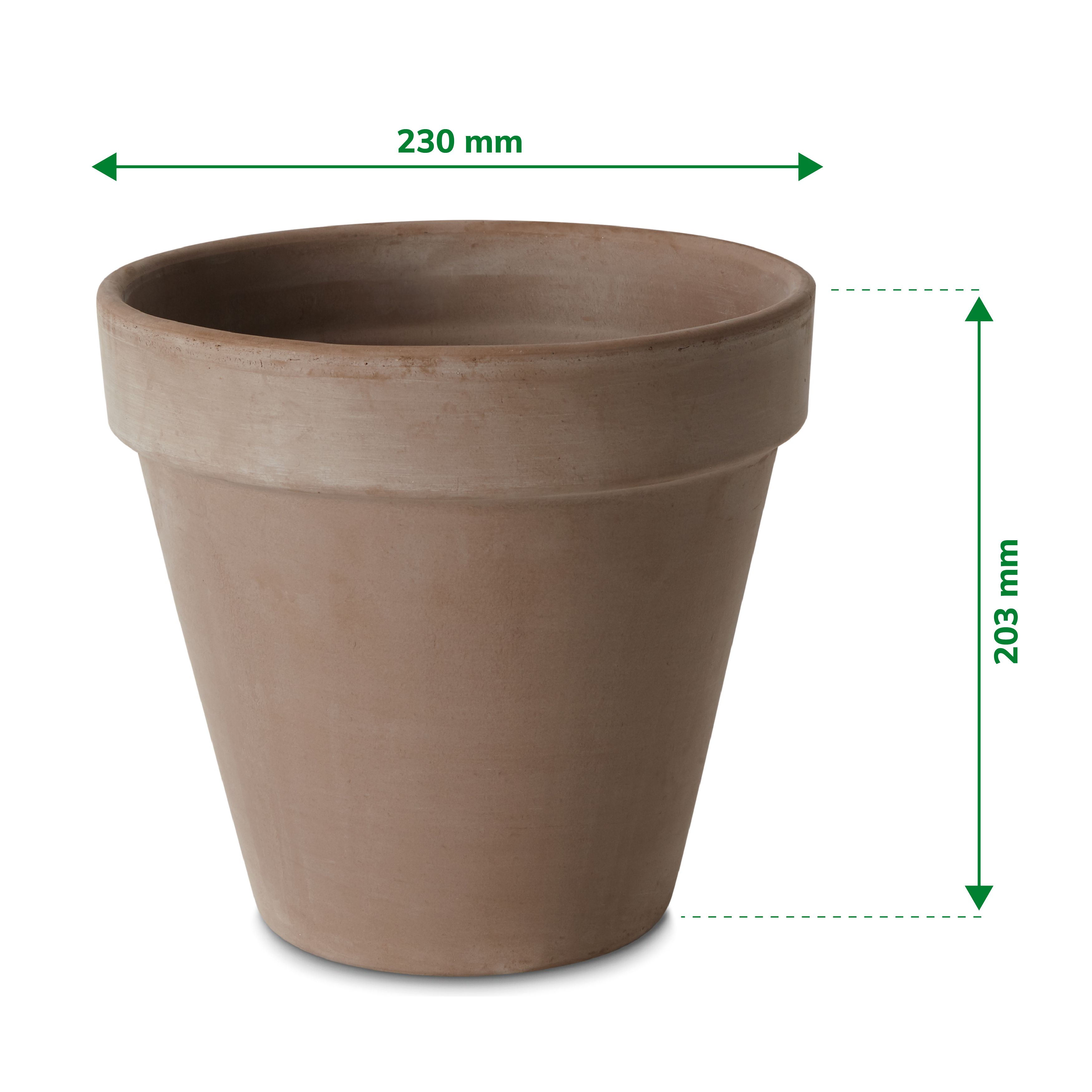 Verve Laleh Grey Terracotta Grow pot (Dia) 23cm, (H)20.3cm, 5L
