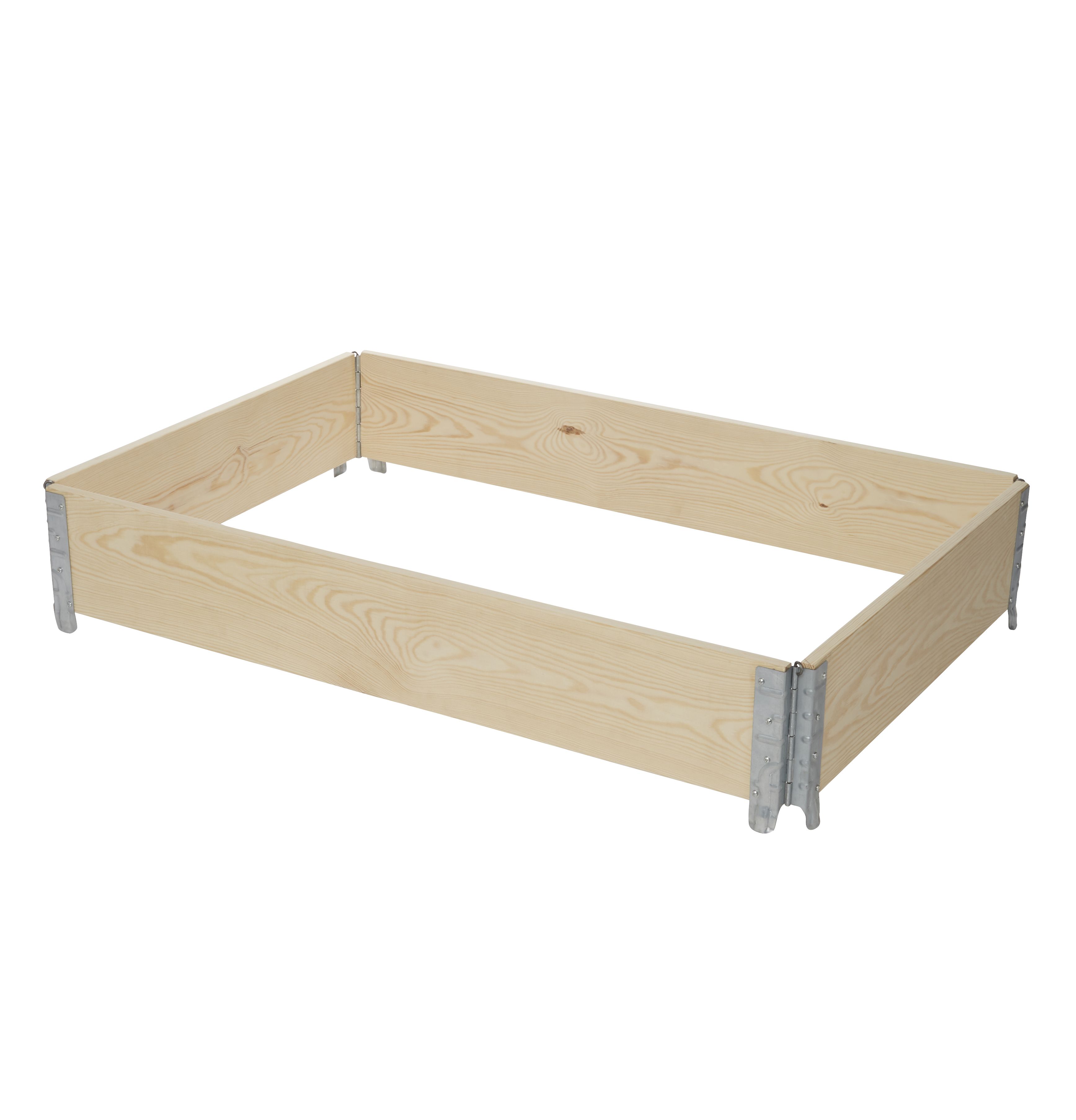 Verve Large Pine & steel Rectangular Raised bed kit 0.96m² (L)120cm x (W)80cm x (H)20cm