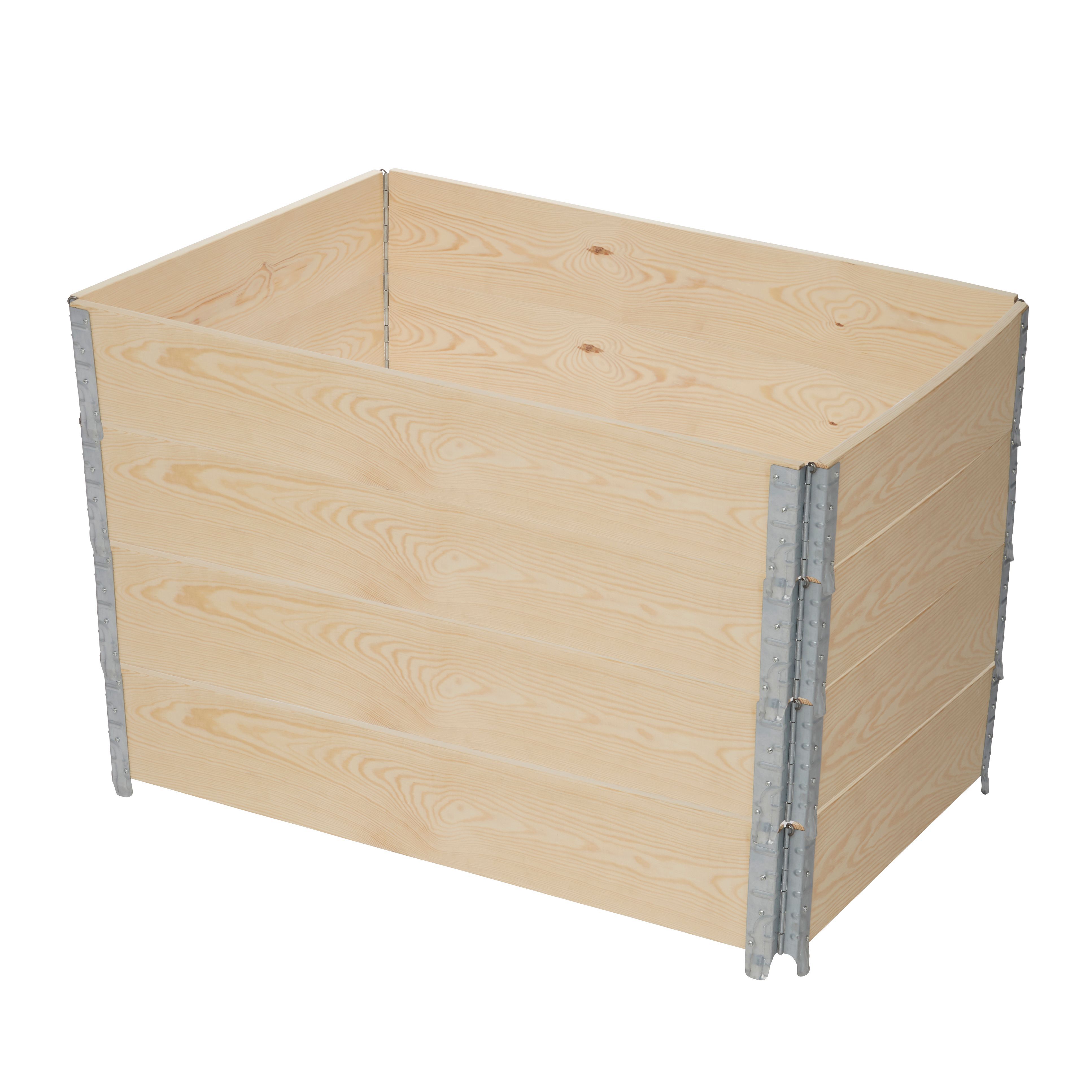 Verve Large Pine & steel Rectangular Raised bed kit 0.96m² (L)120cm x (W)80cm x (H)20cm