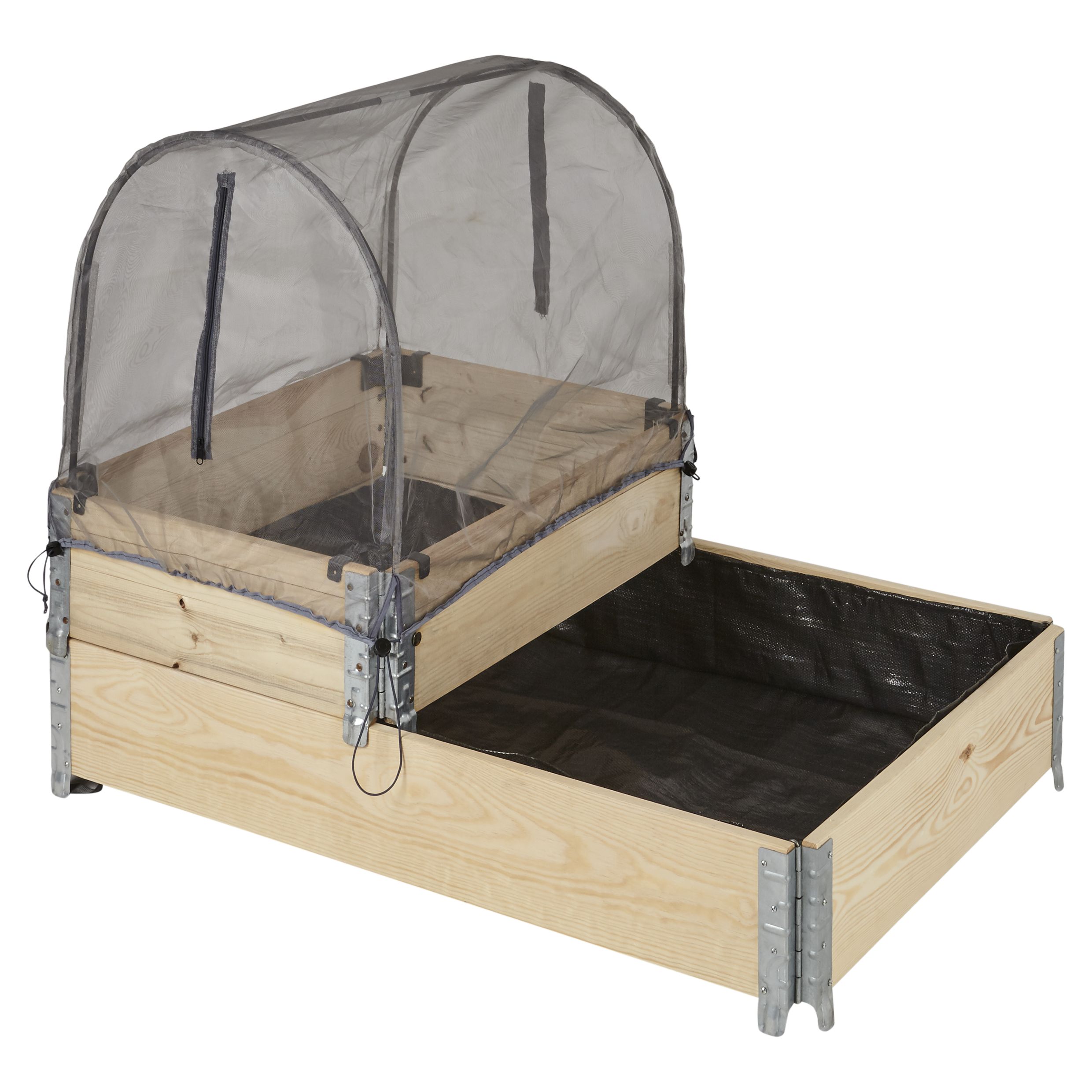 Verve Large Pine & steel Rectangular Raised bed kit 0.96m² (L)120cm x (W)80cm x (H)20cm
