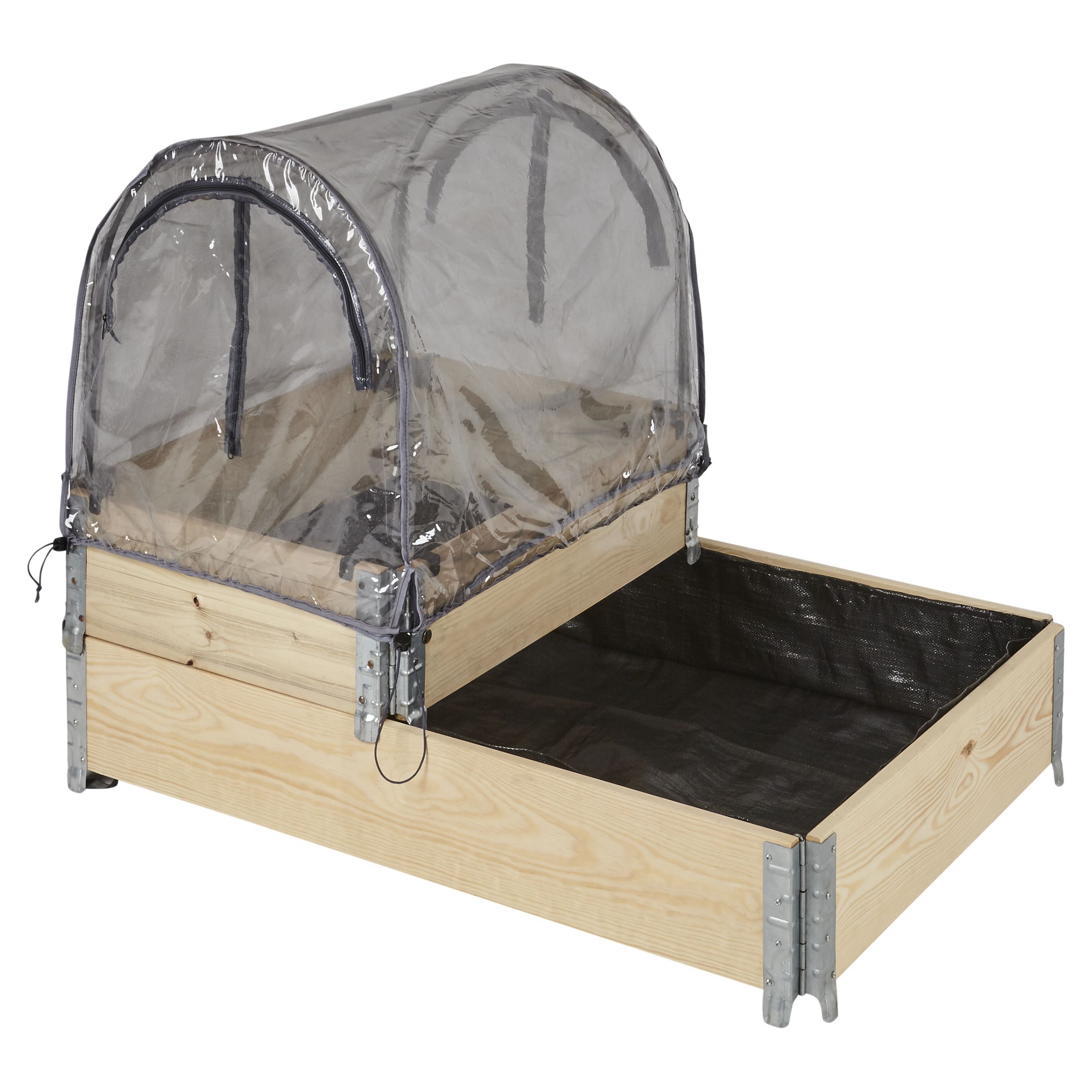 Verve Large Pine & steel Rectangular Raised bed kit 0.96m² (L)120cm x (W)80cm x (H)20cm