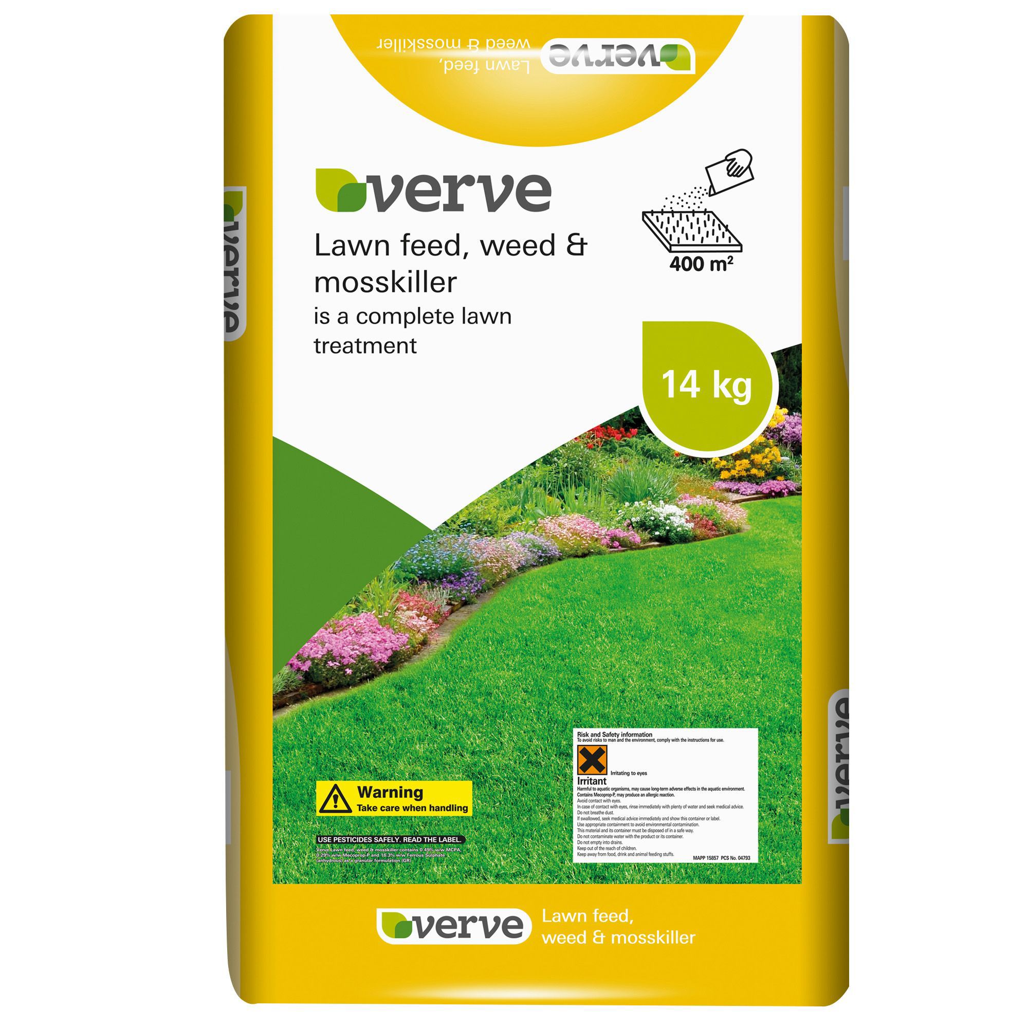 Verve Lawn Feed Weed Moss Killer 400 M 14kg Diy At B Q