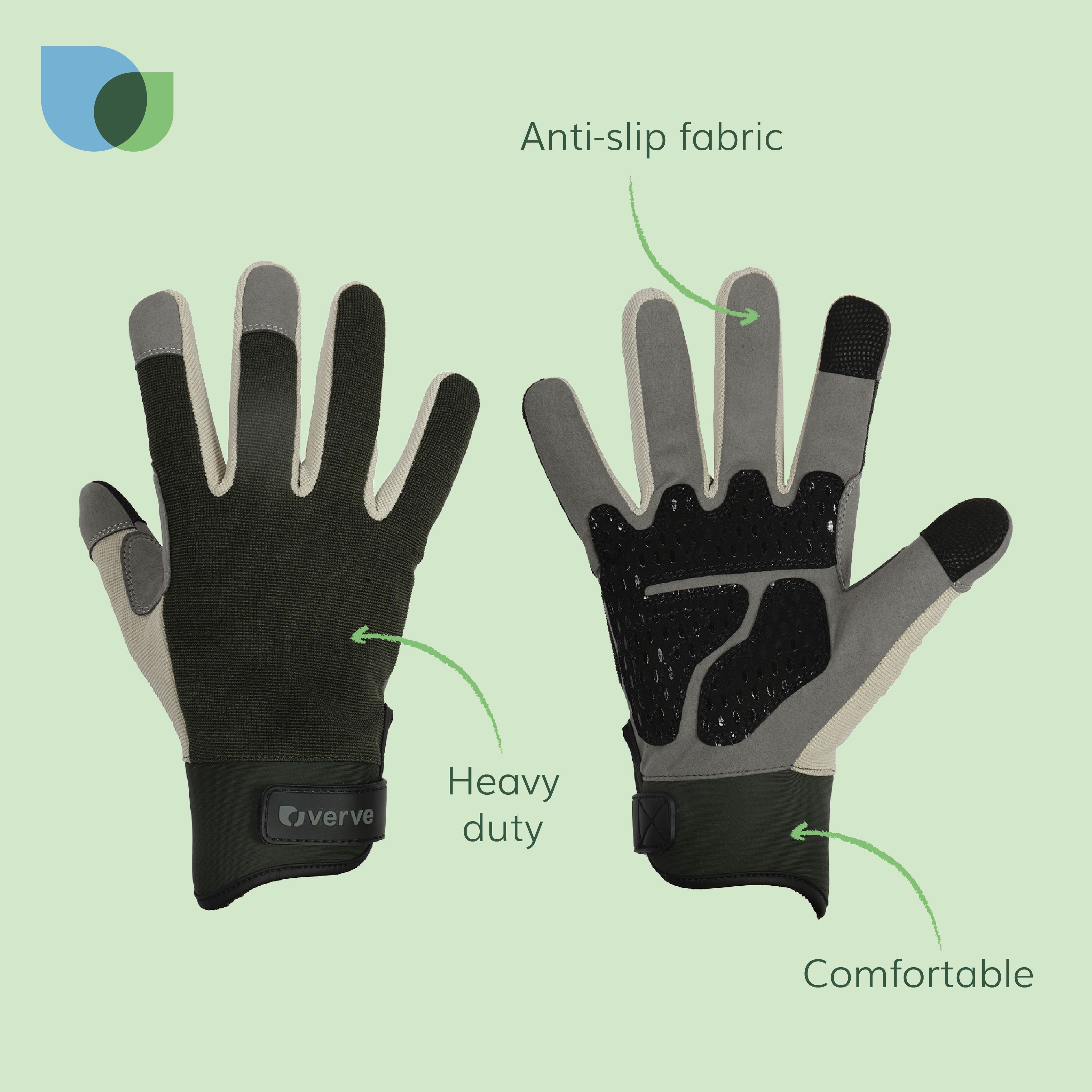 Verve Leather Forest night Gardening gloves Large, Pair