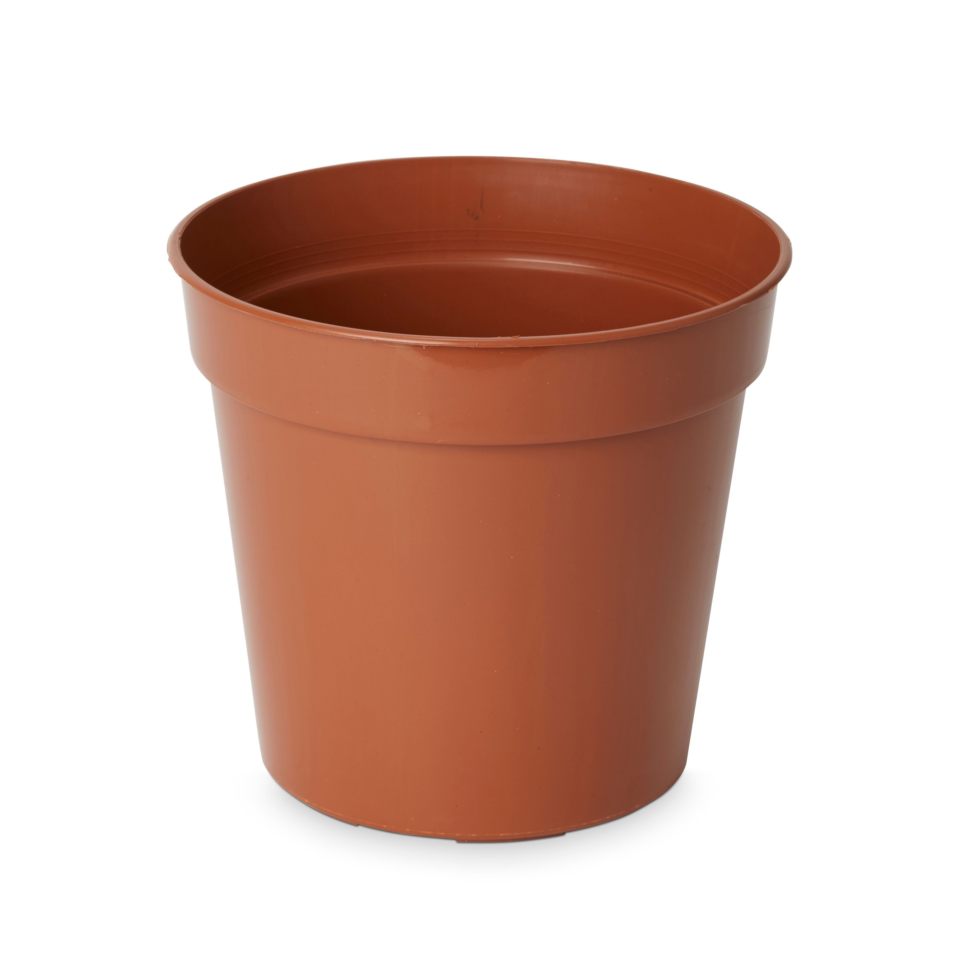 Verve Lei Terracotta Brown Plastic Grow pot (Dia) 18cm, (H)15cm, 2.43L