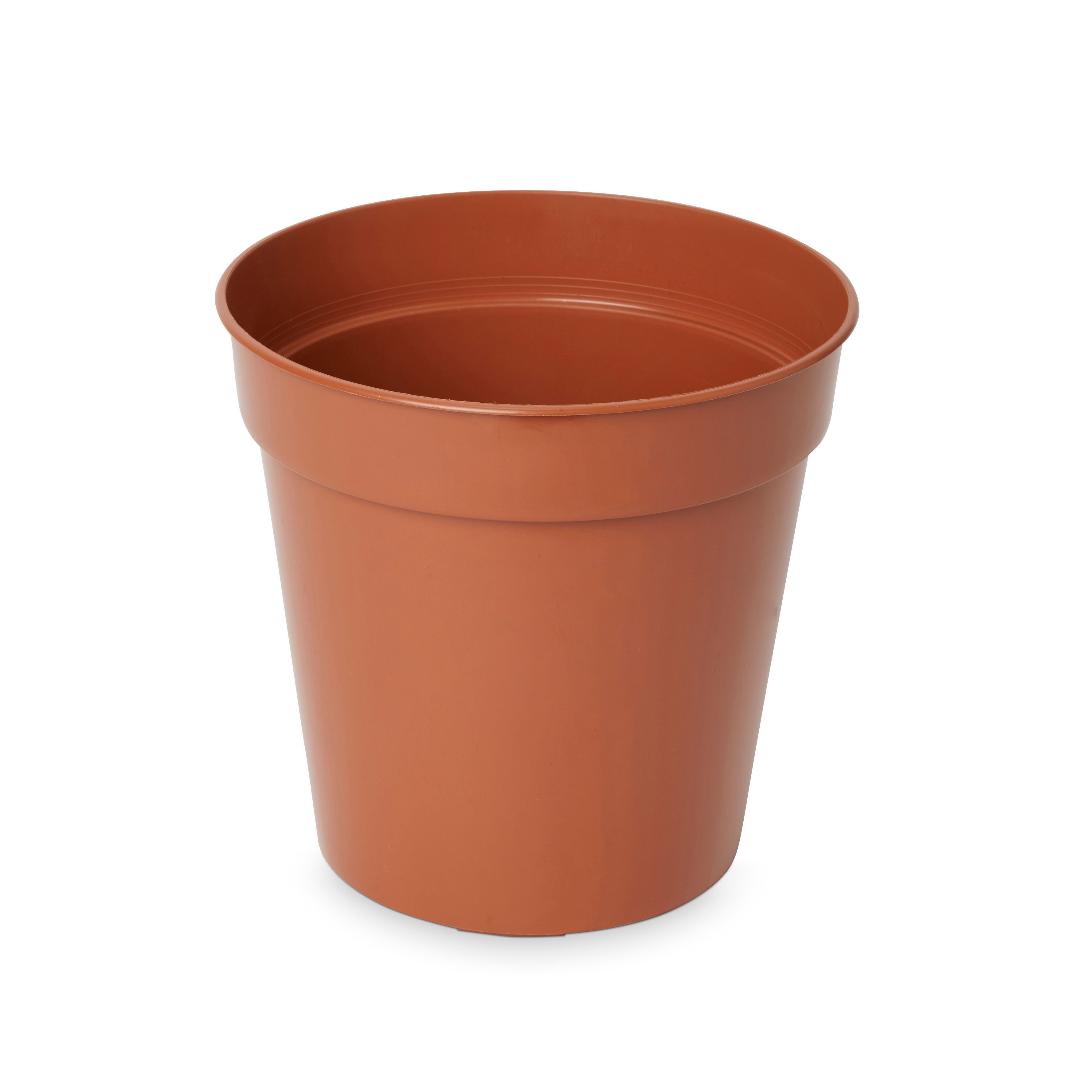 Verve Lei Terracotta Brown Plastic Grow pot (Dia) 20cm, (H)20cm, 4L