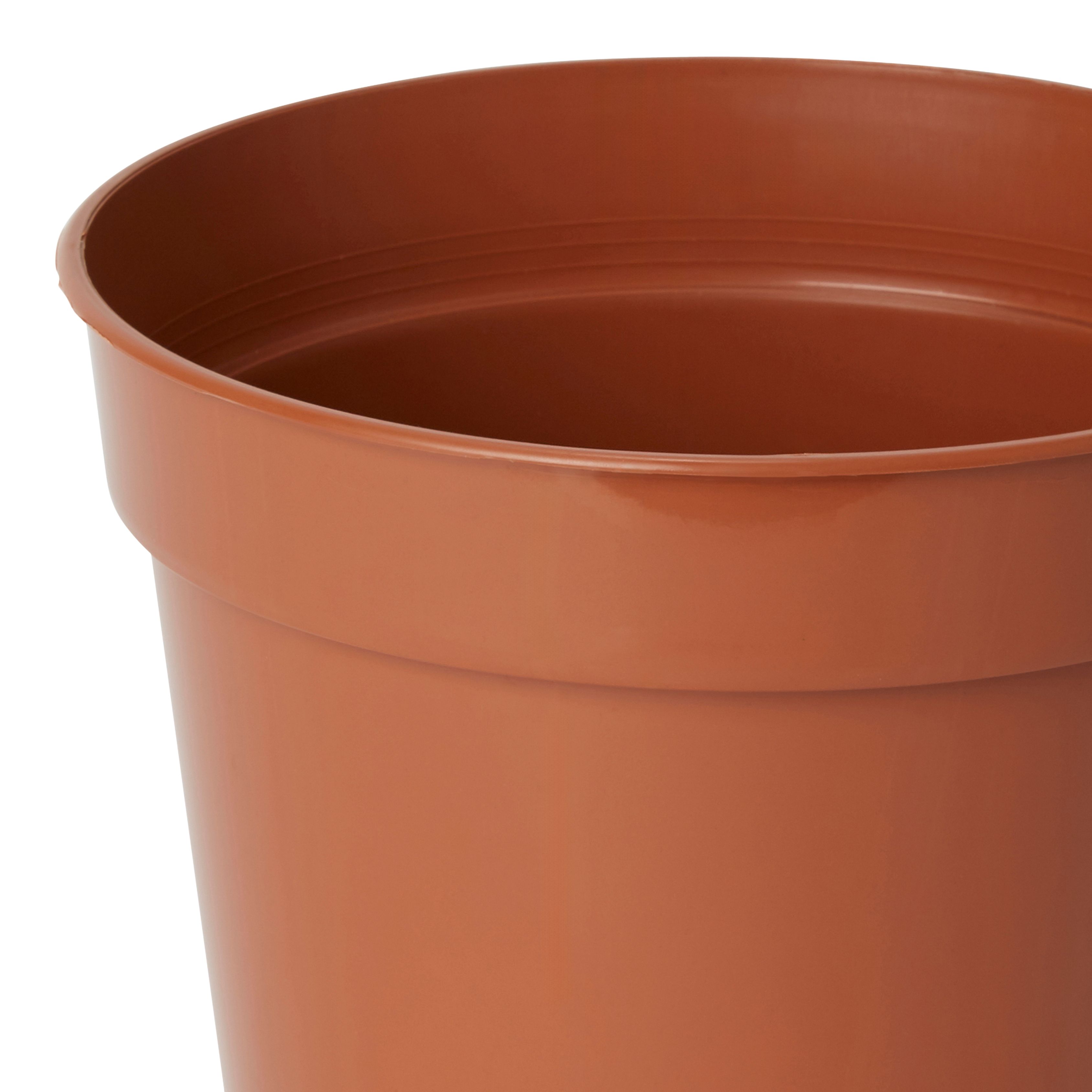 Verve Lei Terracotta Brown Plastic Grow pot (Dia) 20cm, (H)20cm, 4L