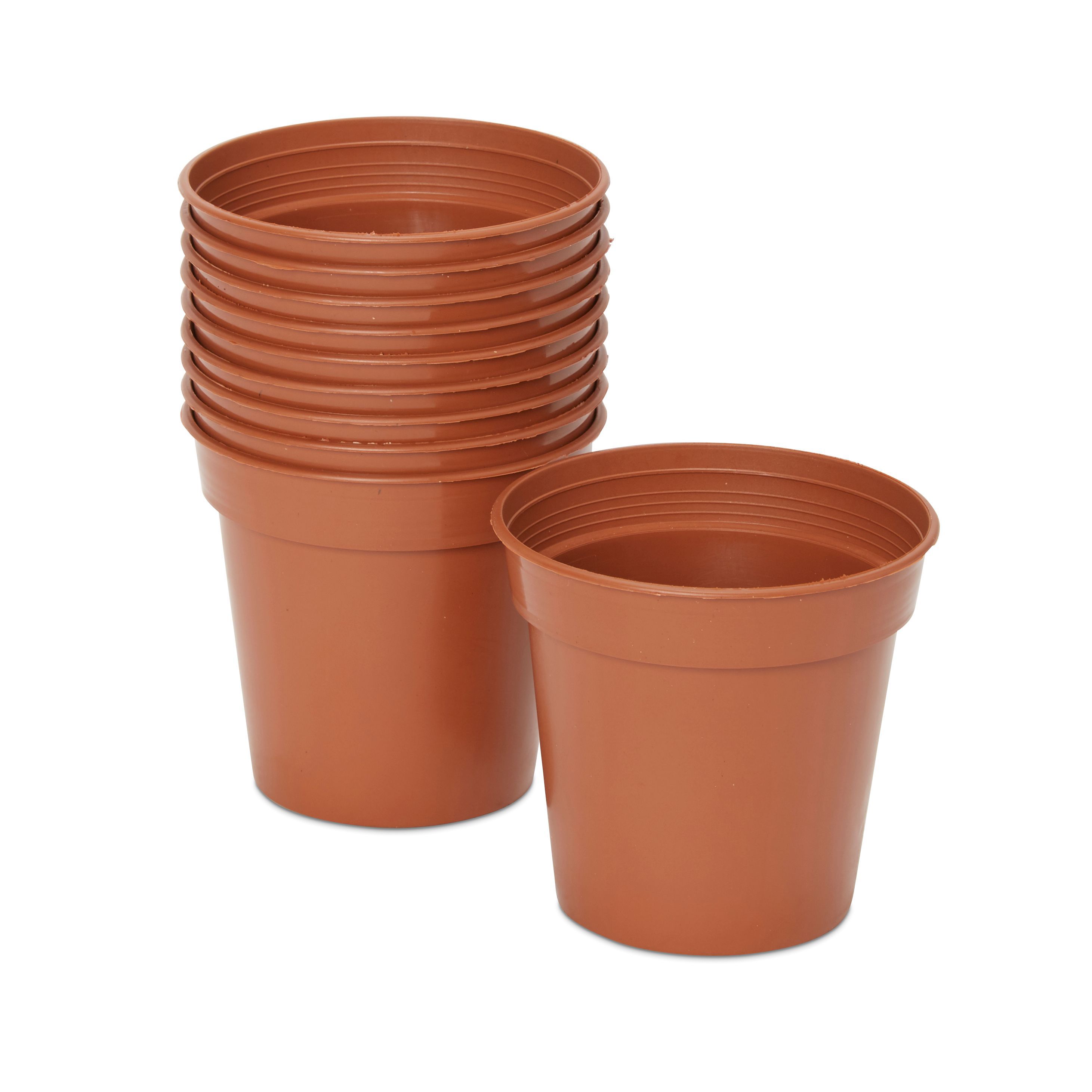 Verve Lei Terracotta Plastic Circular Grow pot (Dia) 7.6cm, (H)10cm, 280ml