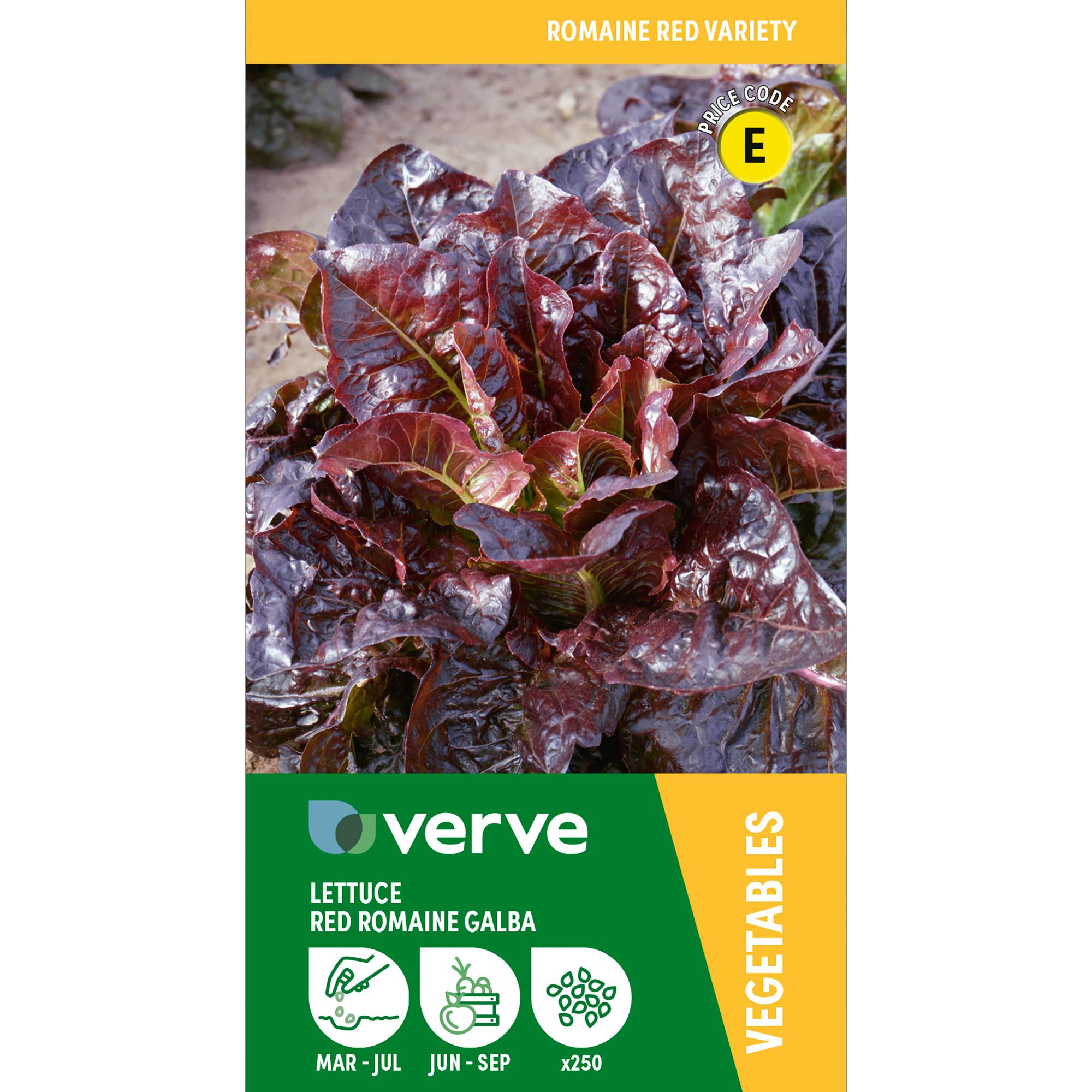 Verve Lettuce 'Red Romaine Galba' Vegetable Seeds