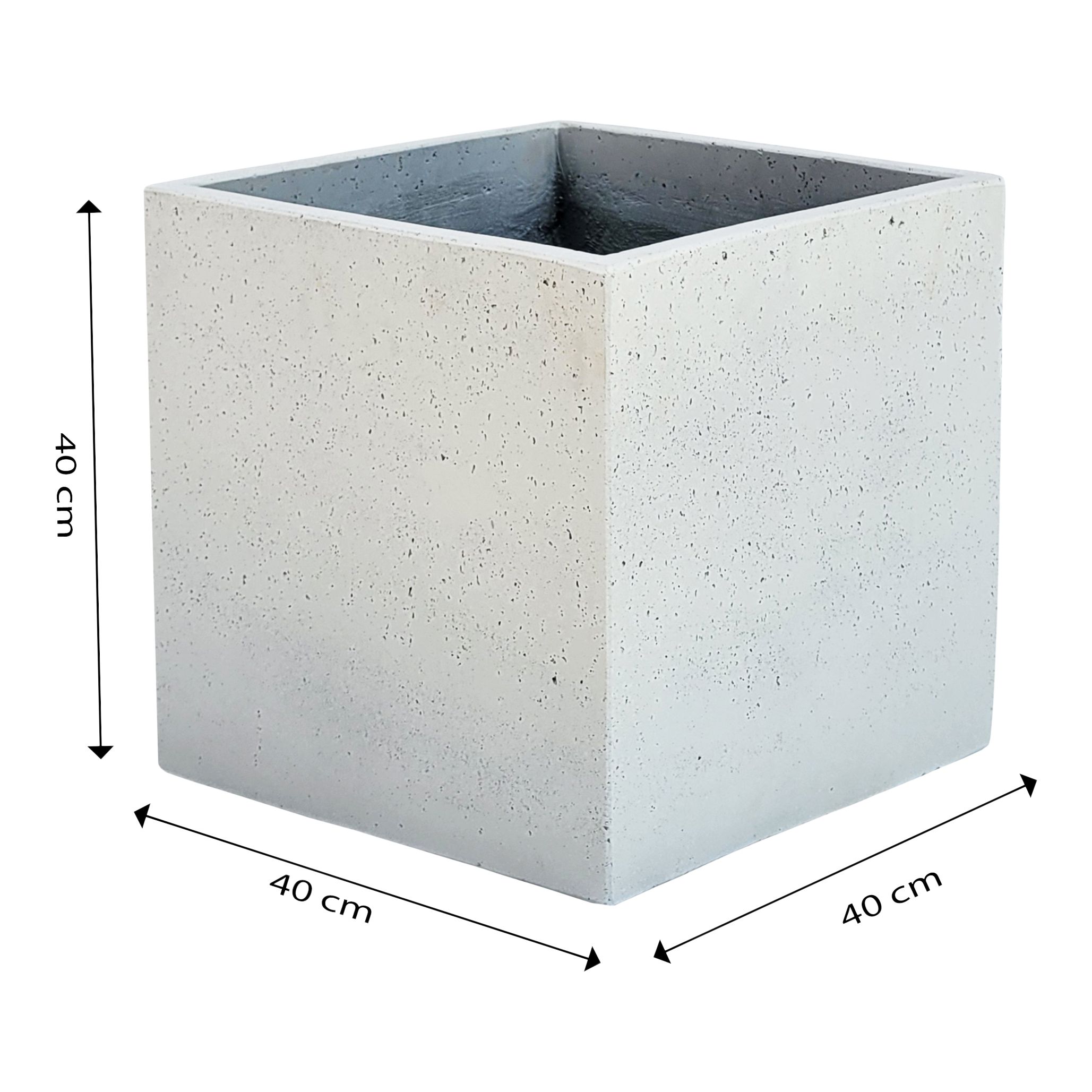 Verve Light grey Light grey Square Planter (H)40cm (W)40cm