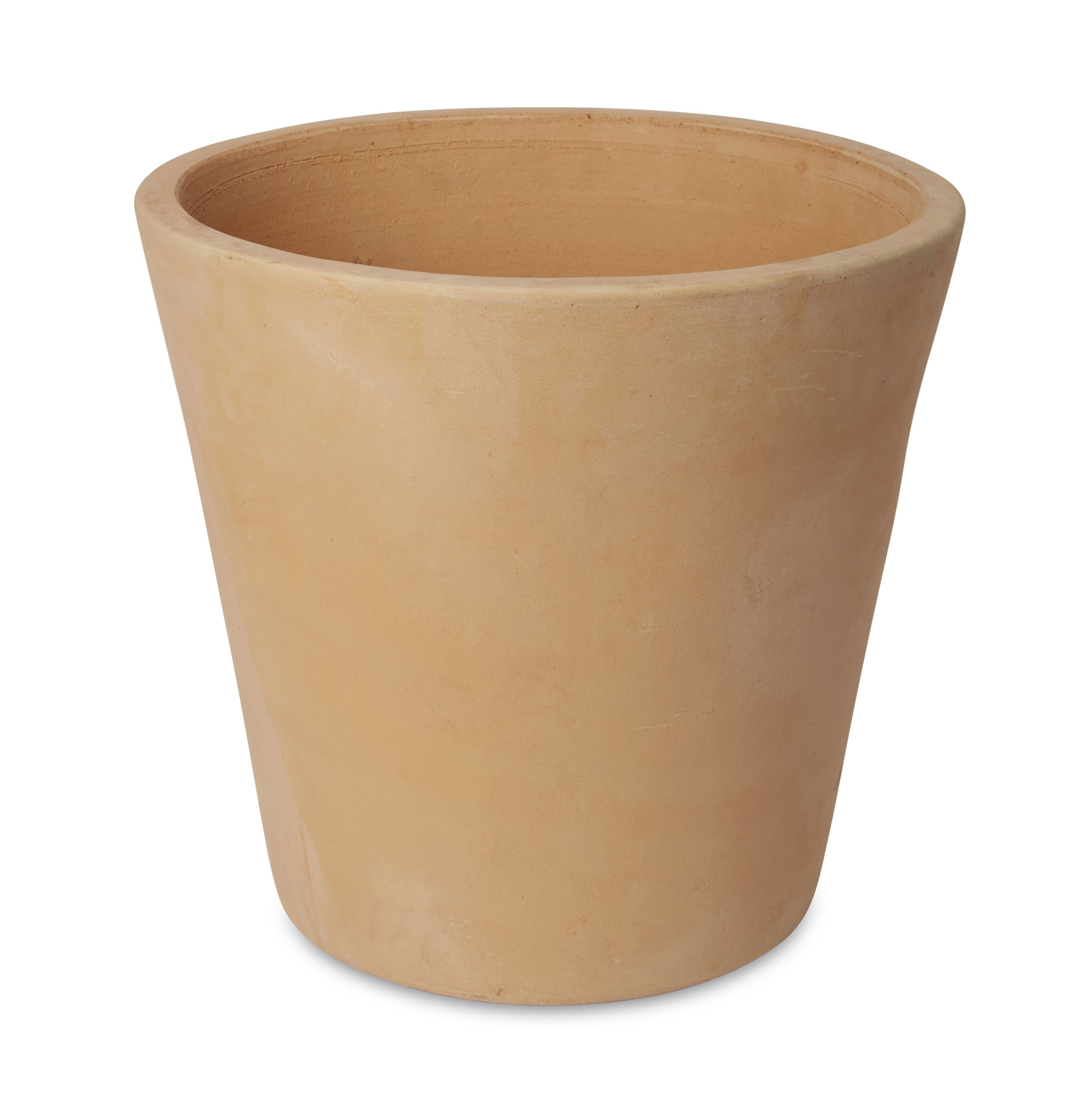 Verve Mali Matt Brown White washed Terracotta Plant pot (Dia) 53cm, (H)50cm, 68L