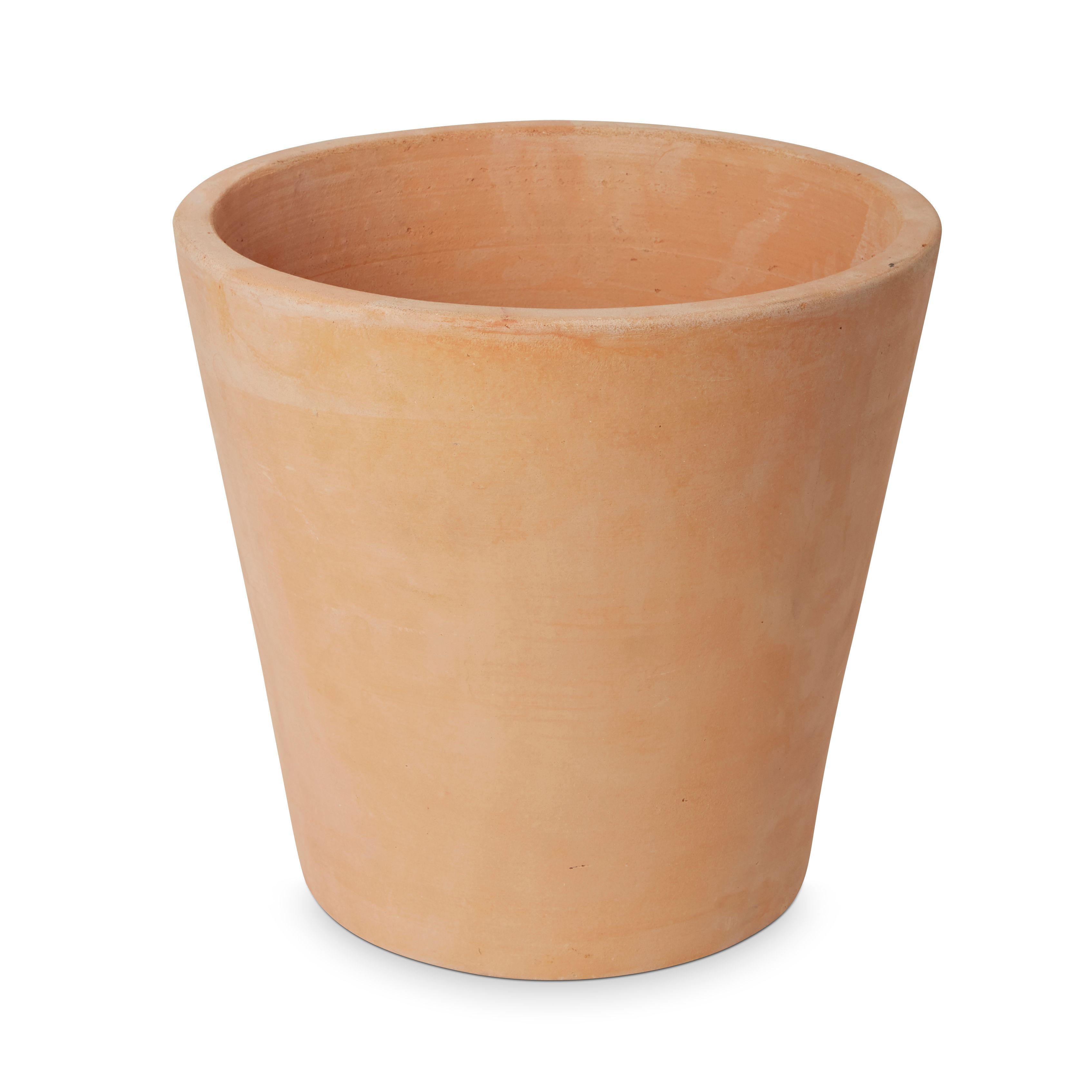 Verve Mali White washed Terracotta Circular Plant pot (Dia) 35cm, (H)33cm, 28L