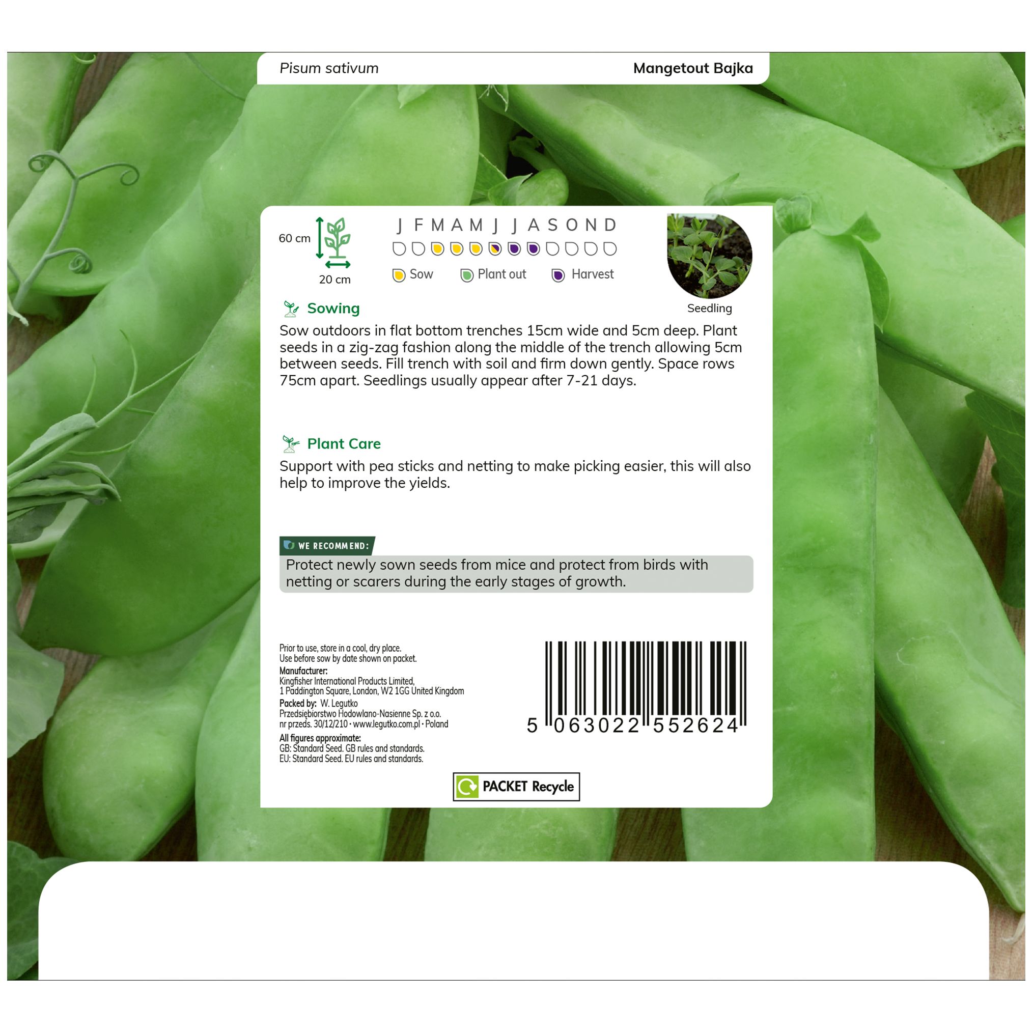 Verve Mangetout 'Bajka' Vegetable Seeds