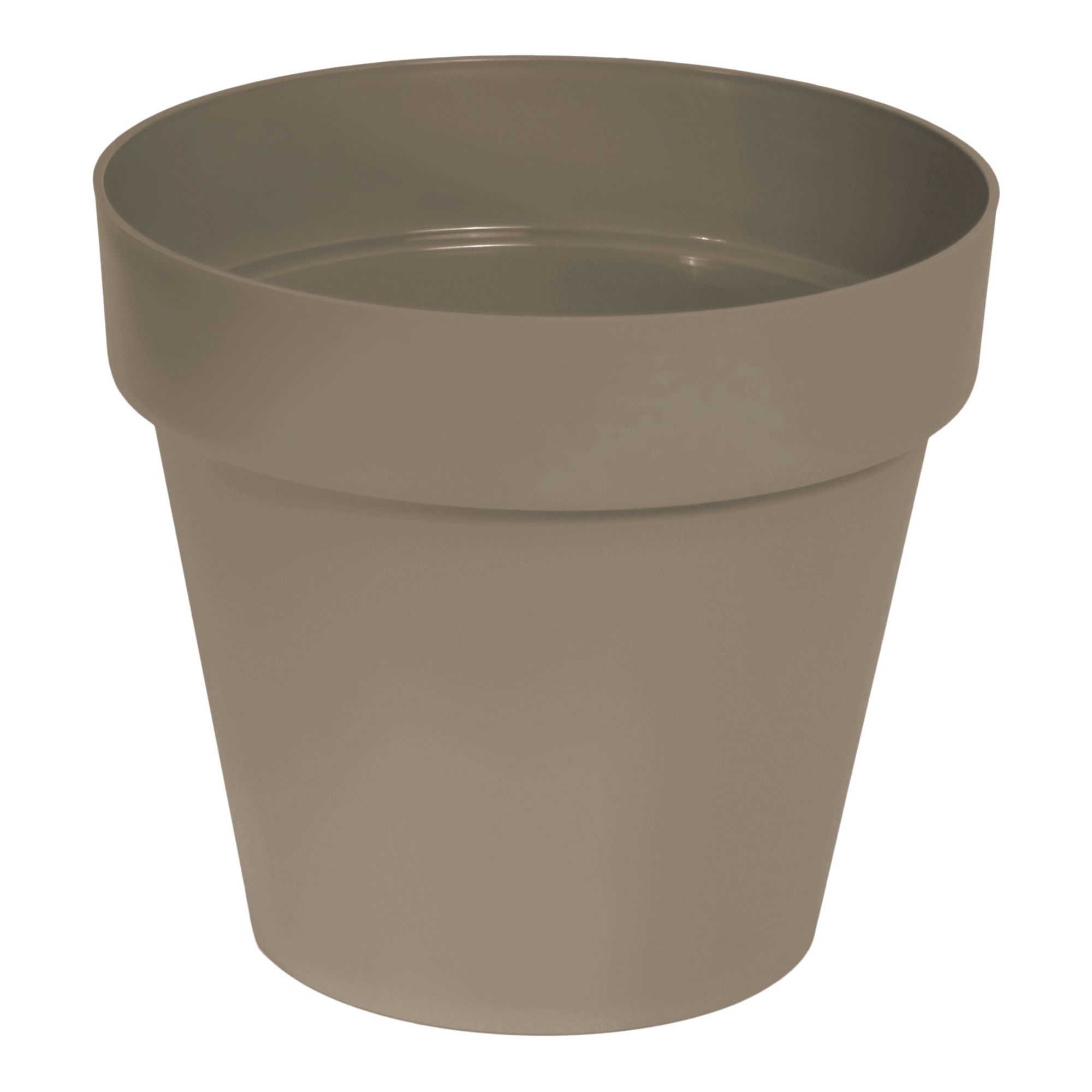 Verve Matt Chocolate Brown Plastic Plant pot (Dia) 20cm, (H)17.7cm
