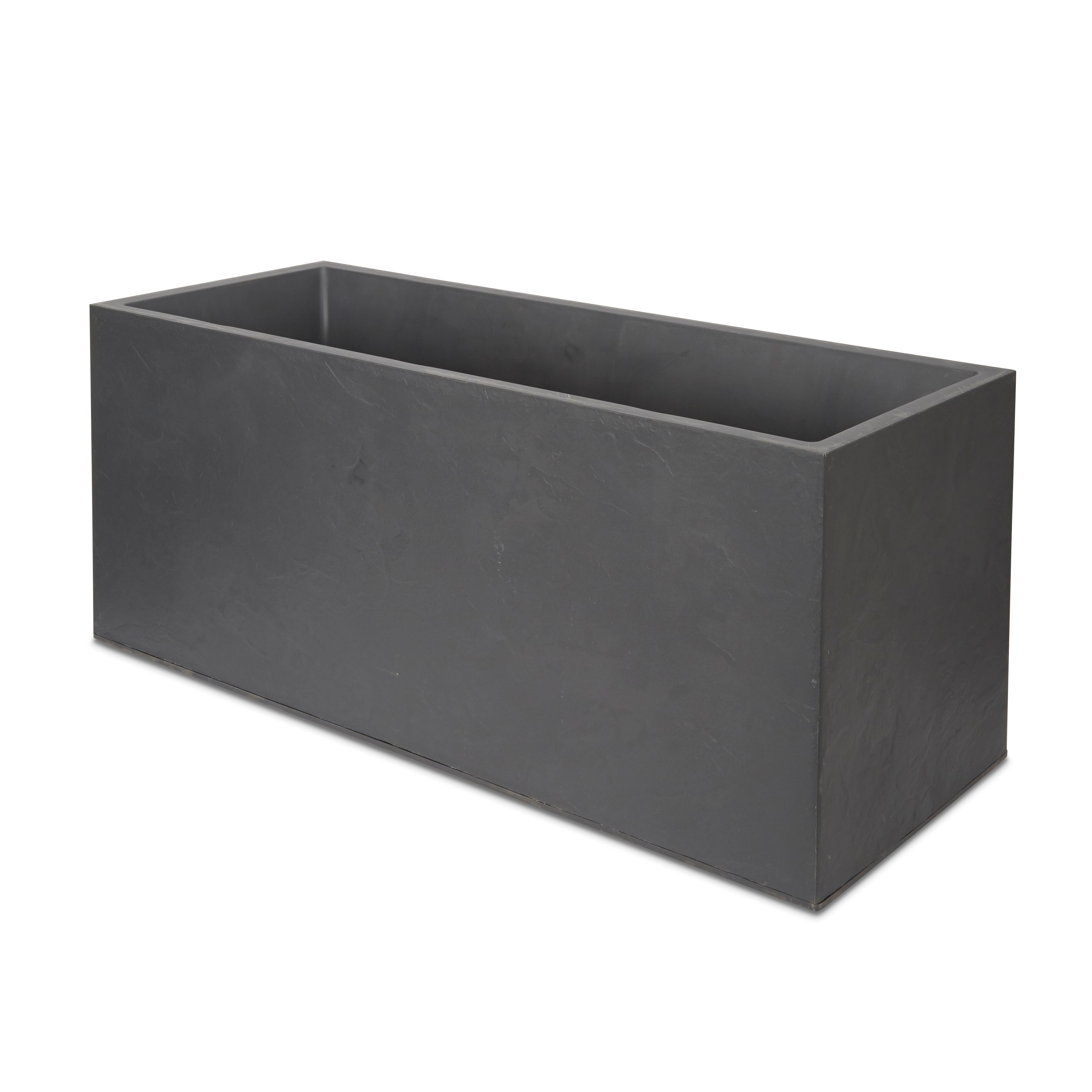 Verve Matt Rectangular Plastic Trough 98L (W)100cm- Dark grey