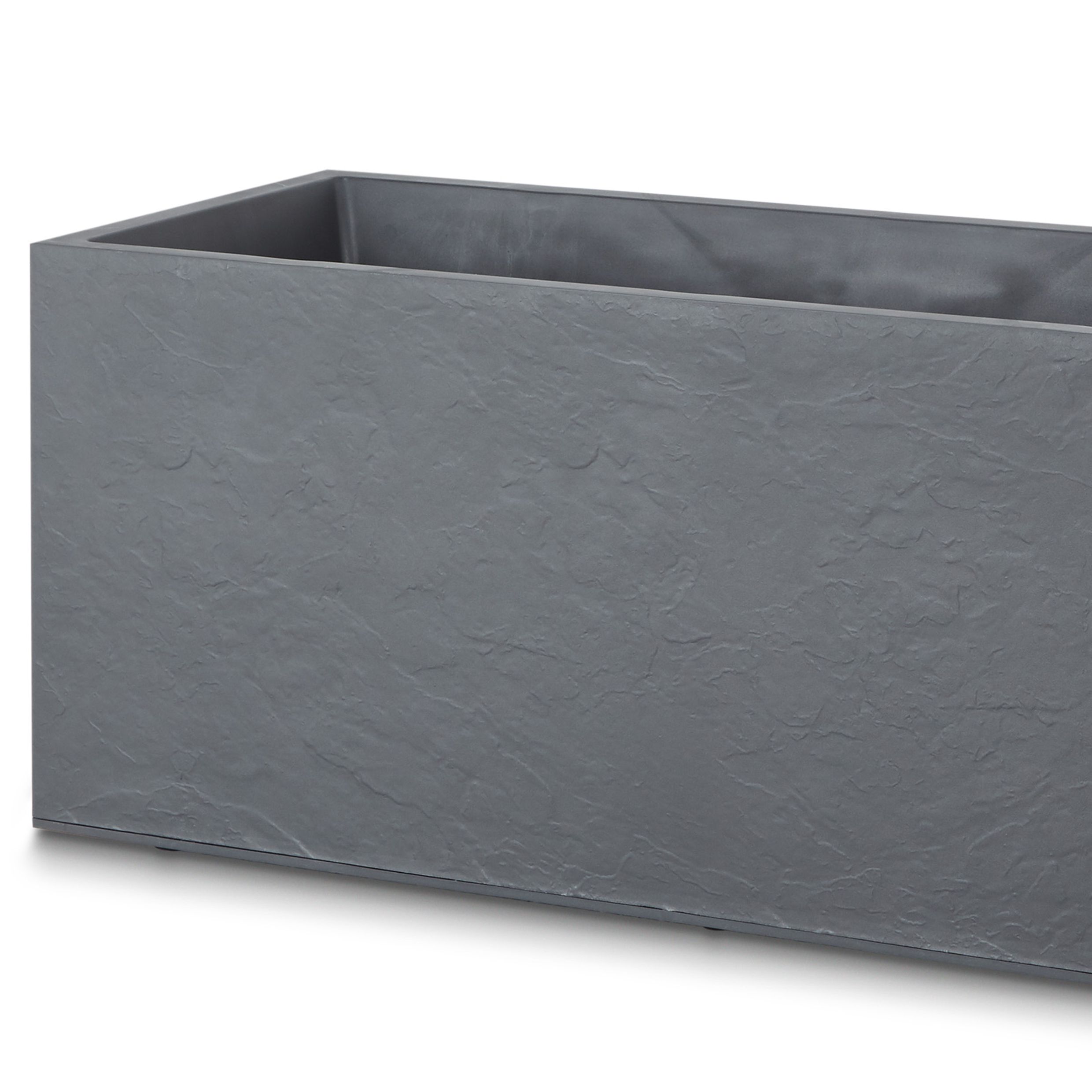 Verve Matt Rectangular Plastic Trough 98L (W)100cm- Dark grey