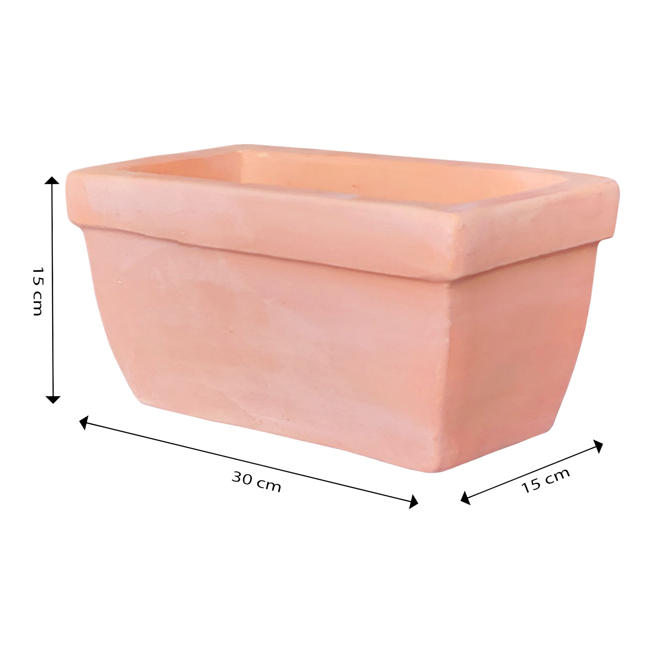 Verve Matt Rectangular Terracotta Planter 7L (W)30cm