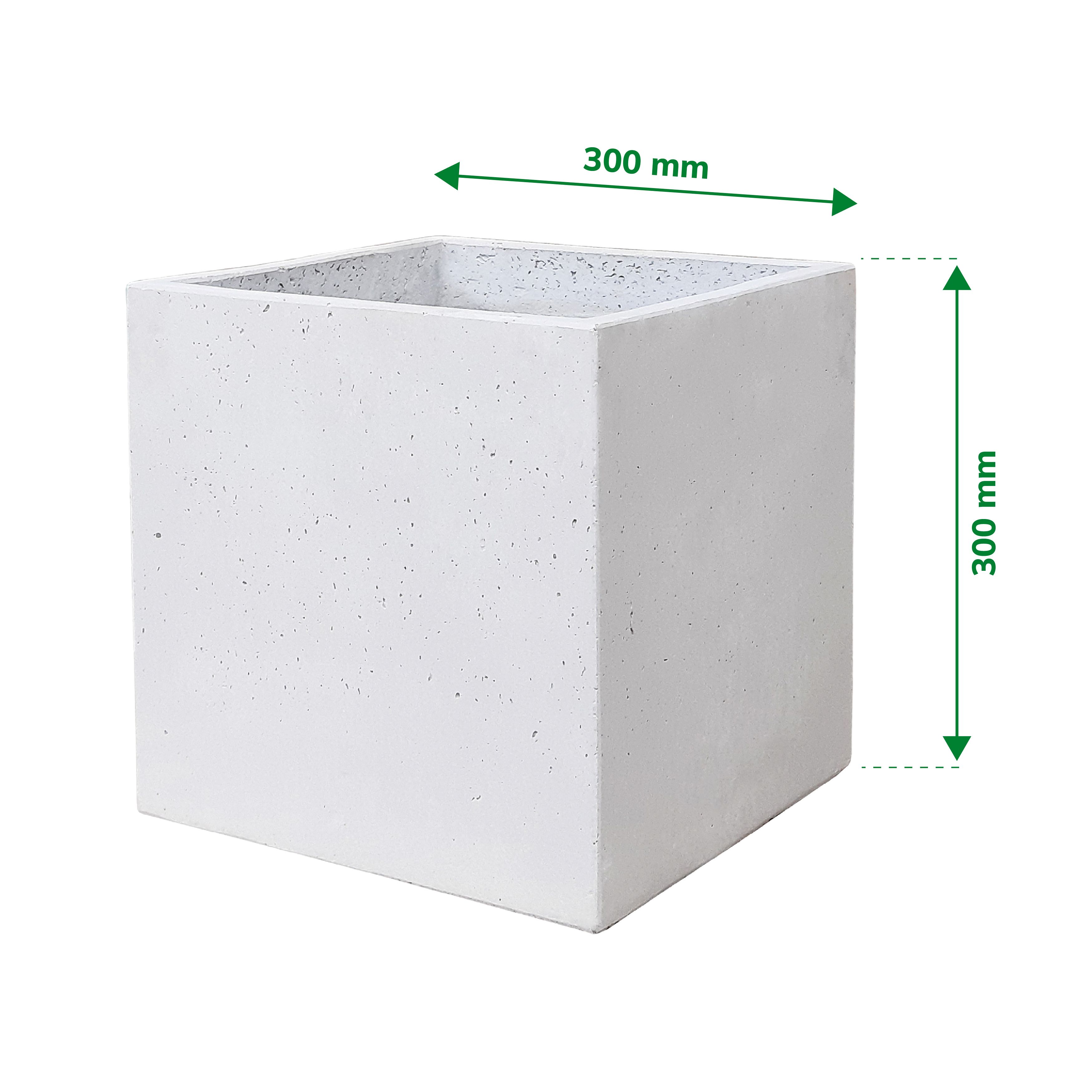 Verve Matt Square Fibreclay Planter 29L (W)30cm- Light grey