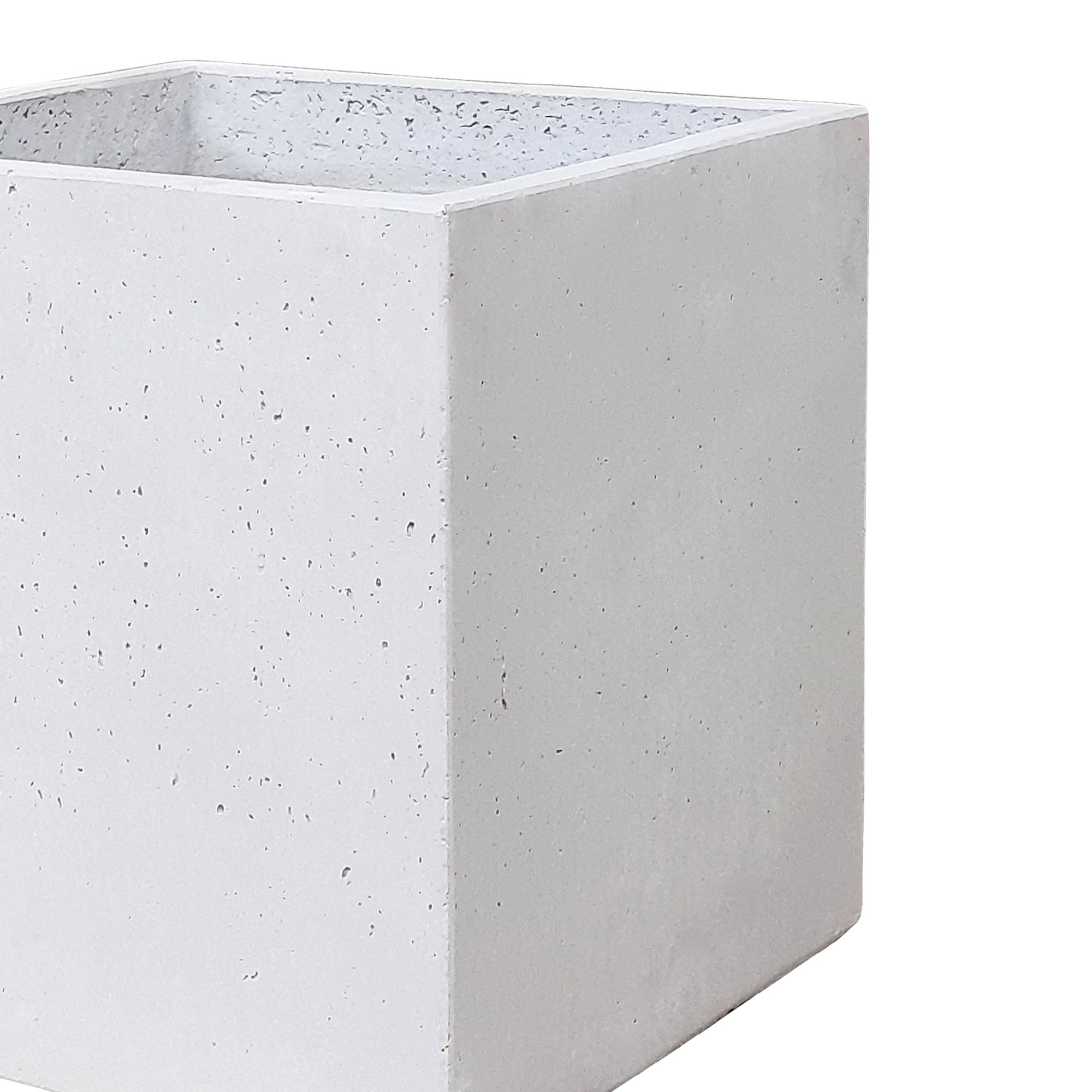 Verve Matt Square Fibreclay Planter 29L (W)30cm- Light grey
